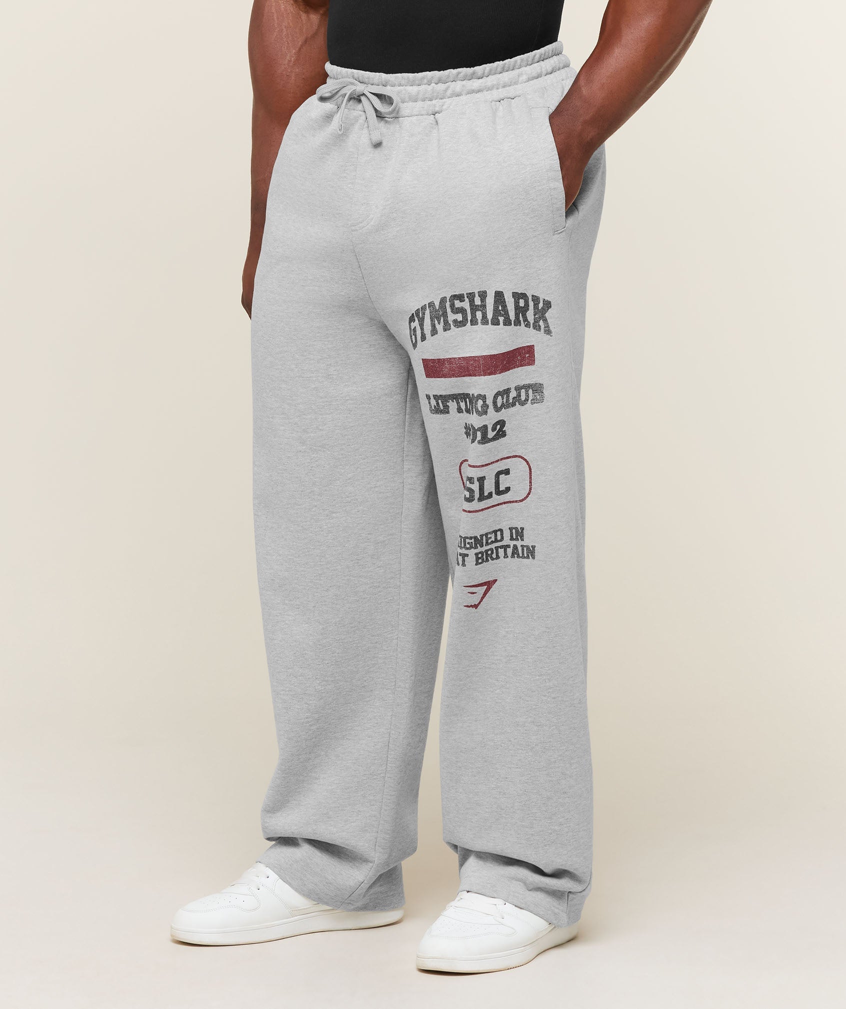 Gymshark Global Lifting Wide Leg Pants 'Light Grey Core Marl'