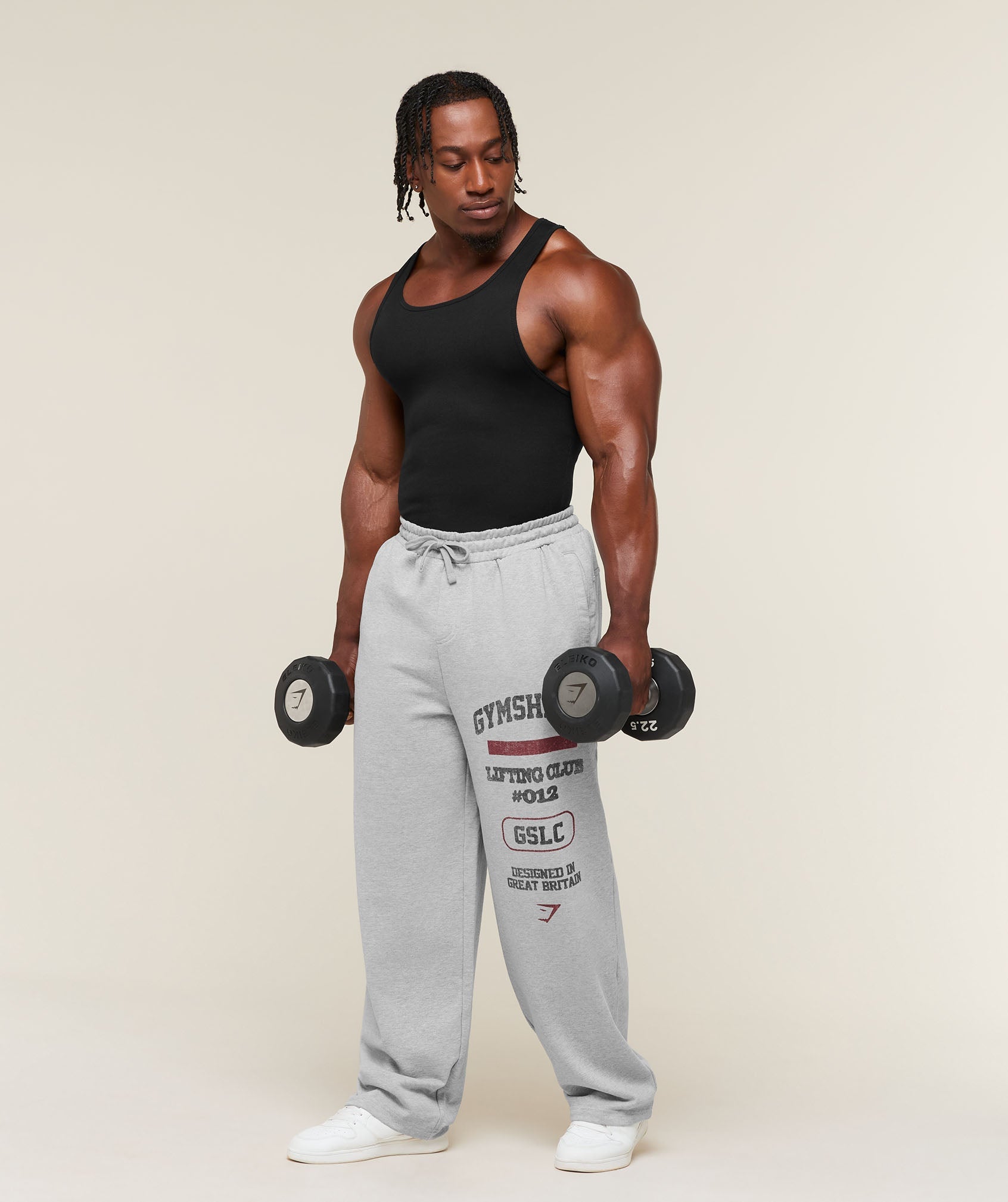 Gymshark Global Lifting Wide Leg Pants 'Light Grey Core Marl'