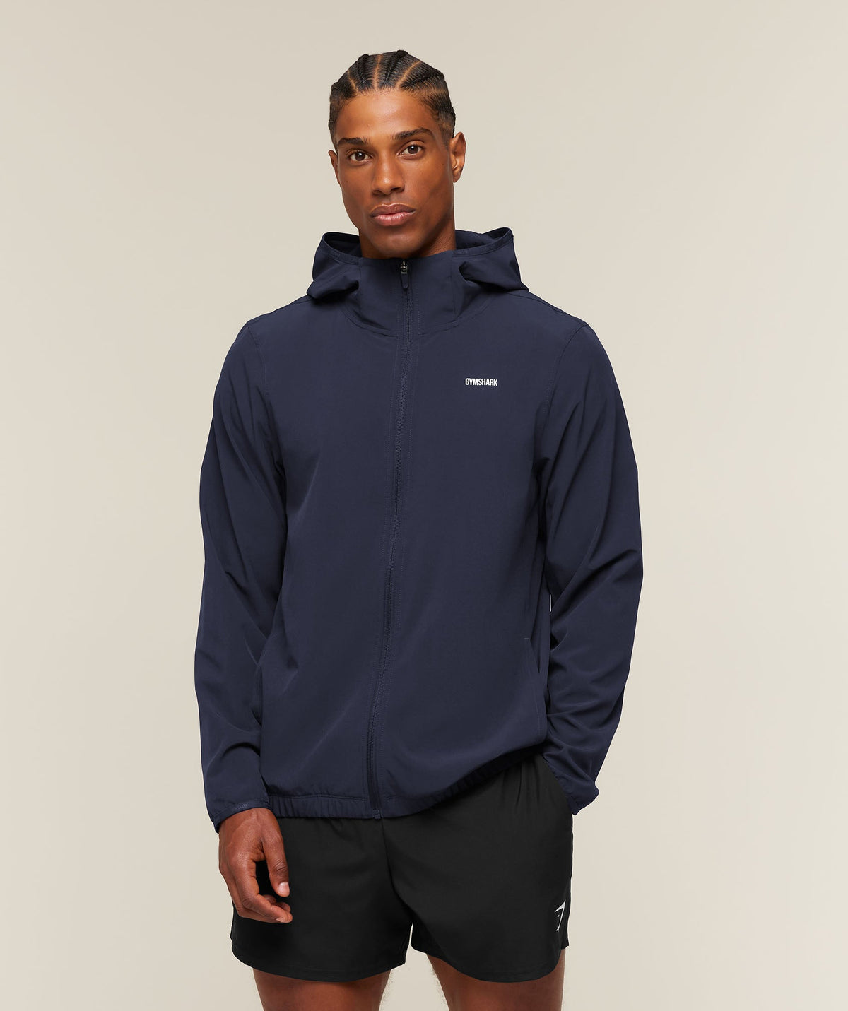 Gymshark Train Hooded Track Jacket 'Heavy Blue'