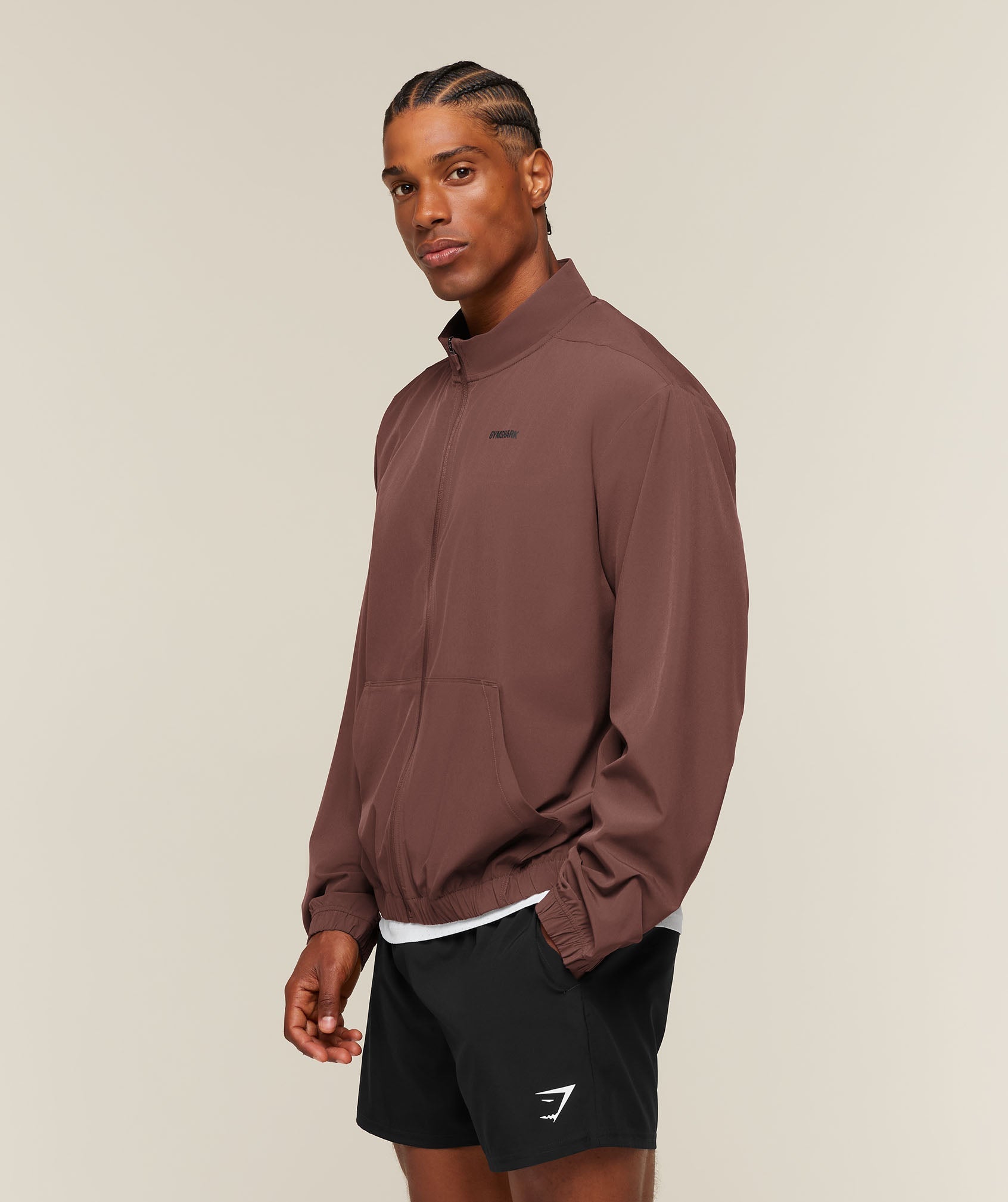 Gymshark Train Track Jacket 'Espresso Brown'