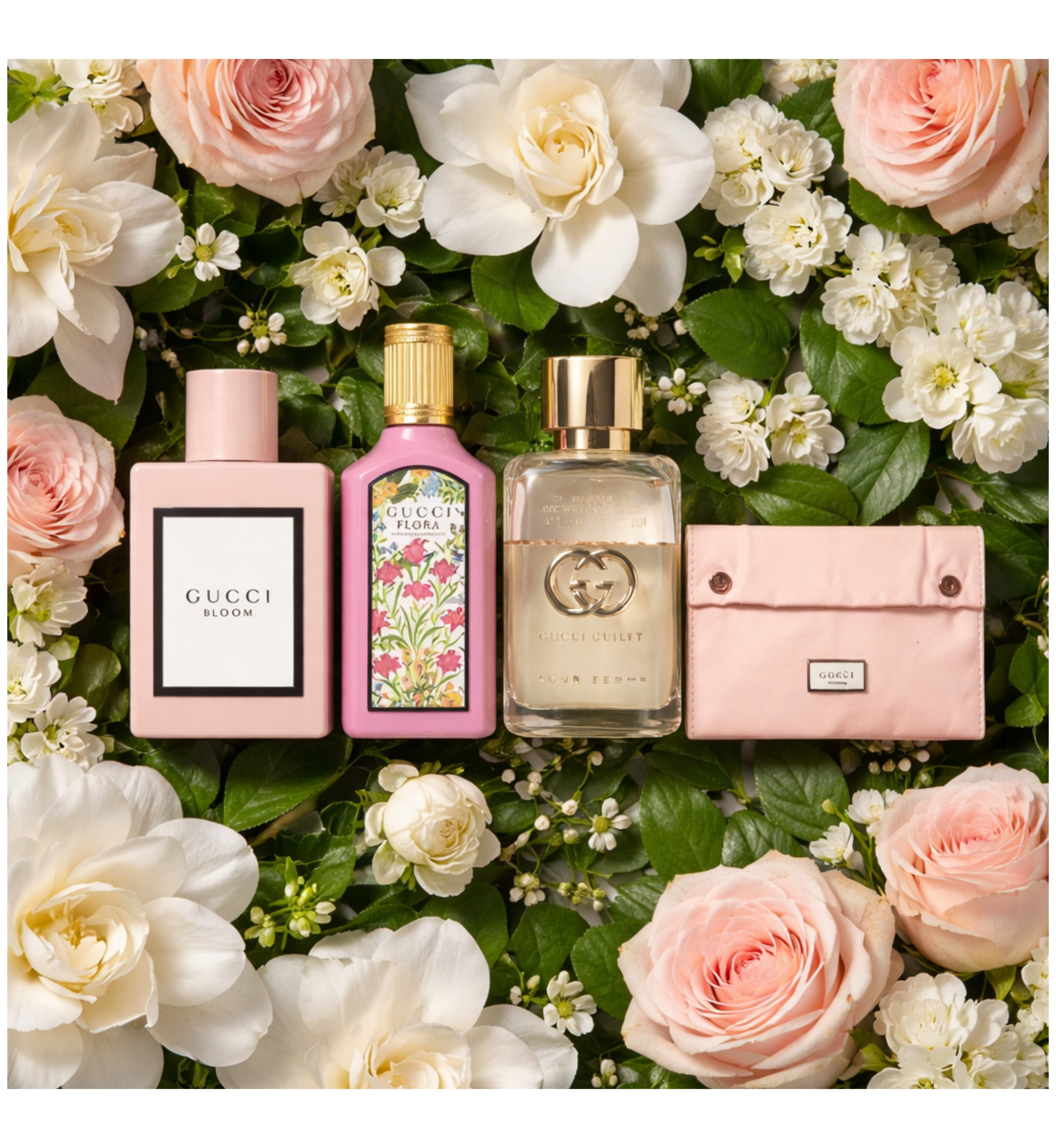 Gucci Eau de Parfum Sample Set (4 Pieces) + Makeup Bag