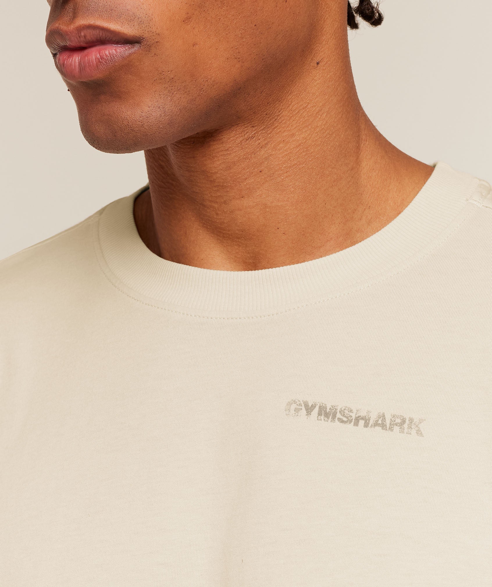 Gymshark Accent Boxy T-Shirt 'Tinted White'