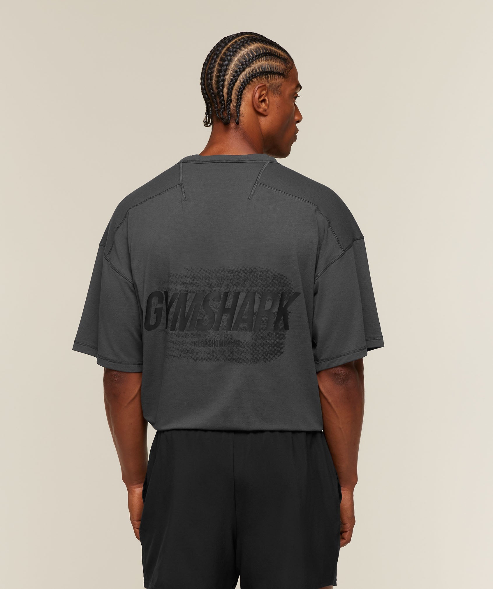 Gymshark Hybrid T-Shirt 'Onyx Grey'