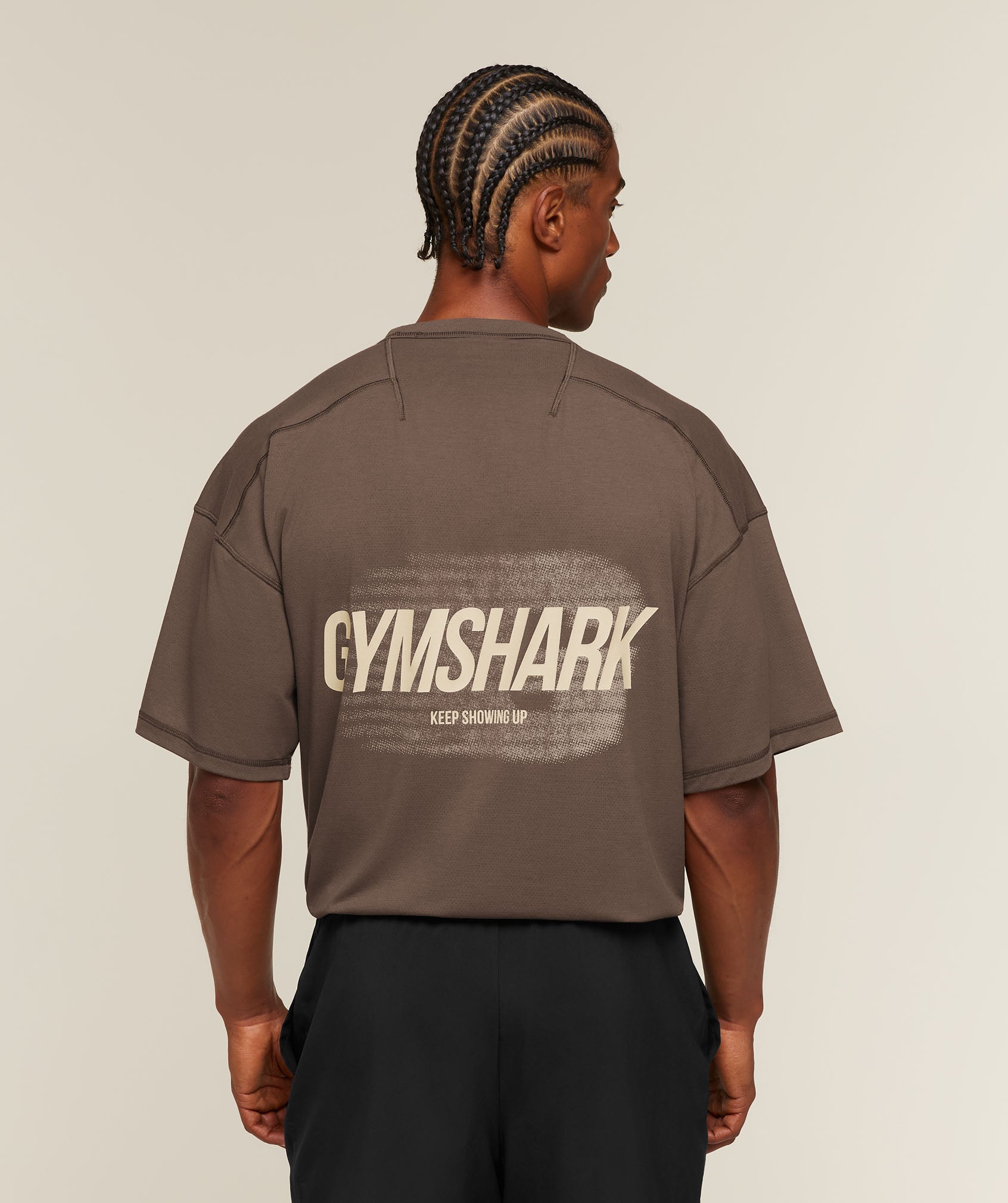 Gymshark Hybrid T-Shirt 'Soft Brown'