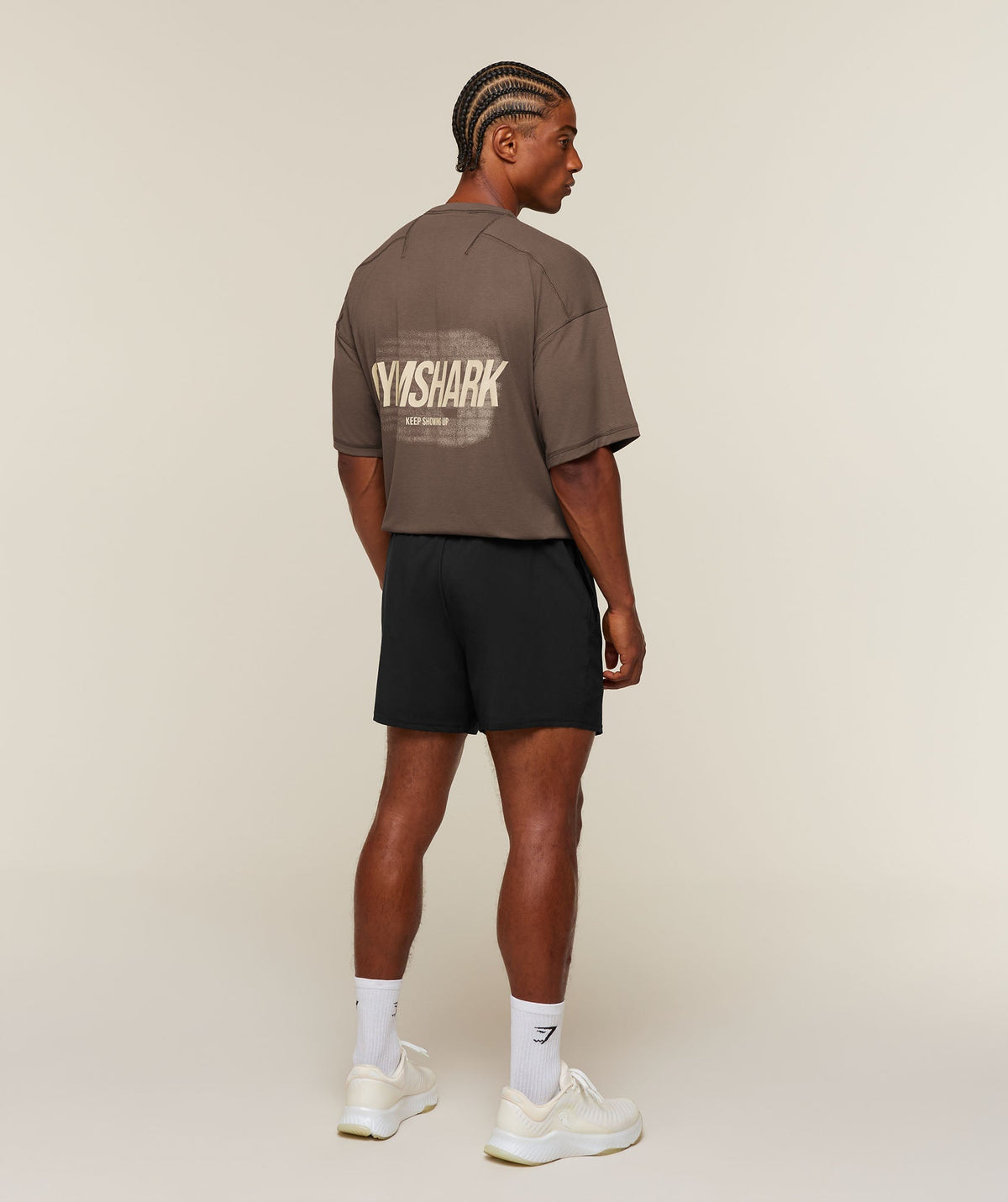 Gymshark Hybrid T-Shirt 'Soft Brown'