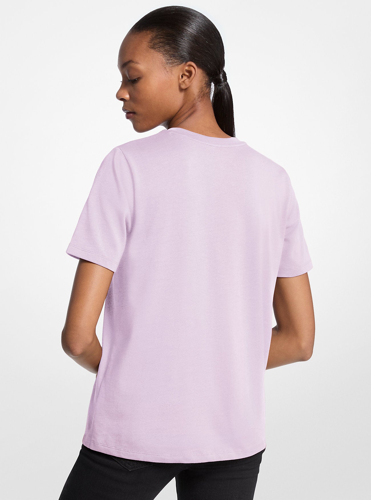 Studded Logo Charm Organic Cotton Jersey T-Shirt