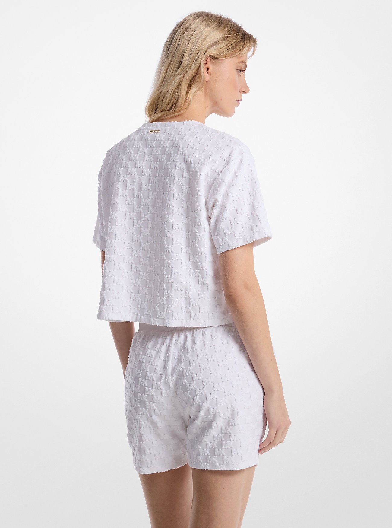 Oversized Logo Jacquard Terry Shirt WHITE