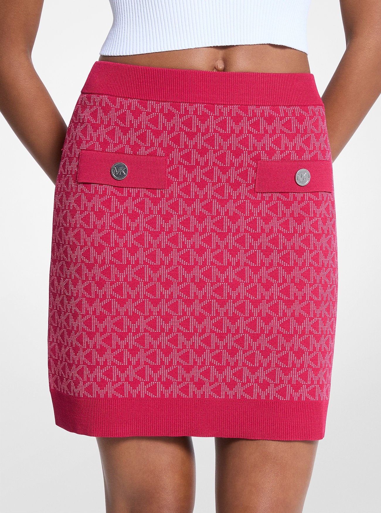 Logo Jacquard Knit Skirt