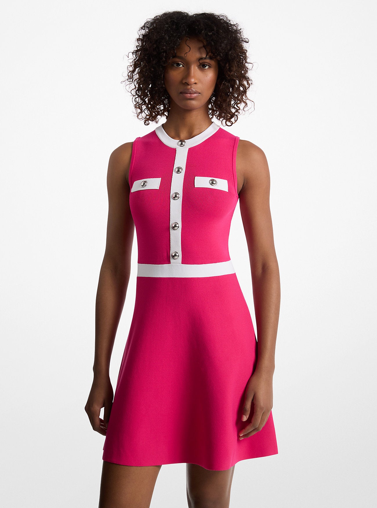 Viscose Blend Snap Dress DRAGON FRUIT