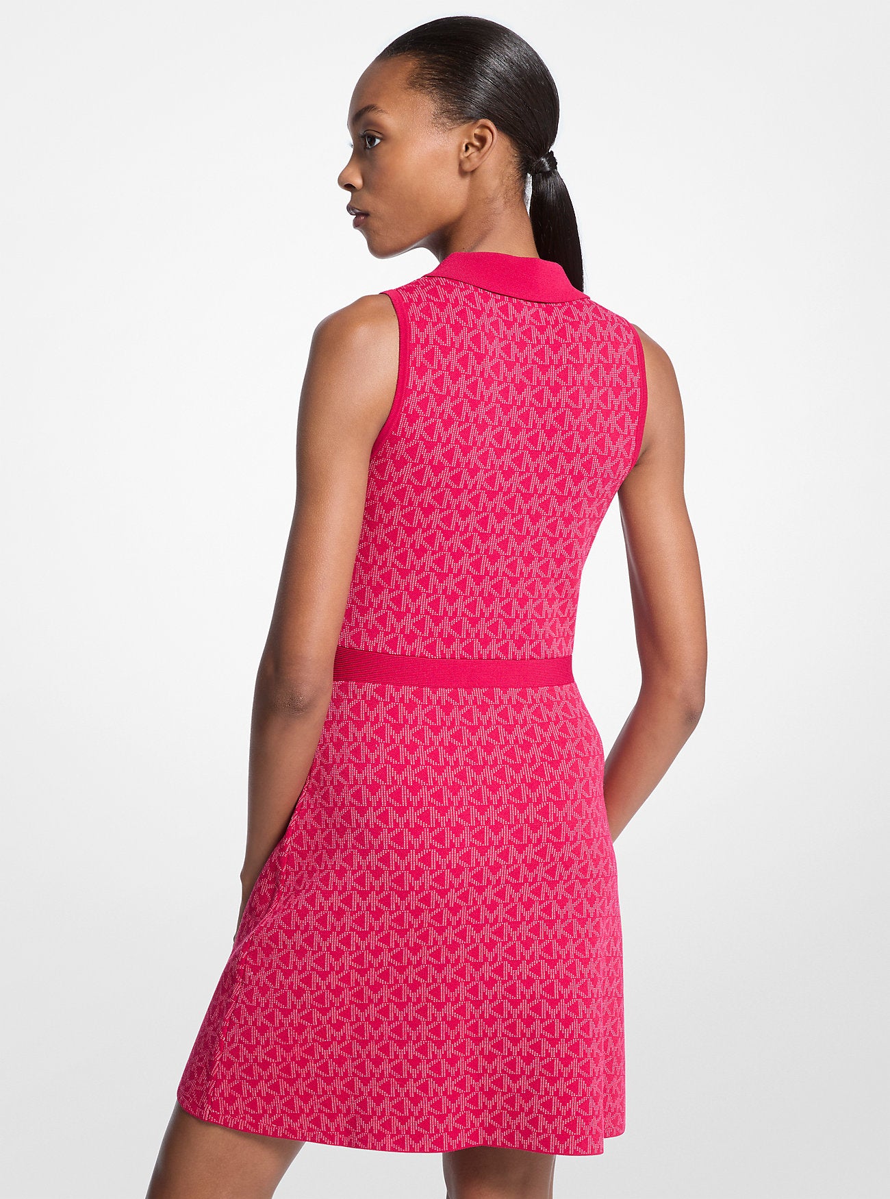 Logo Jacquard Zip-Up Dress