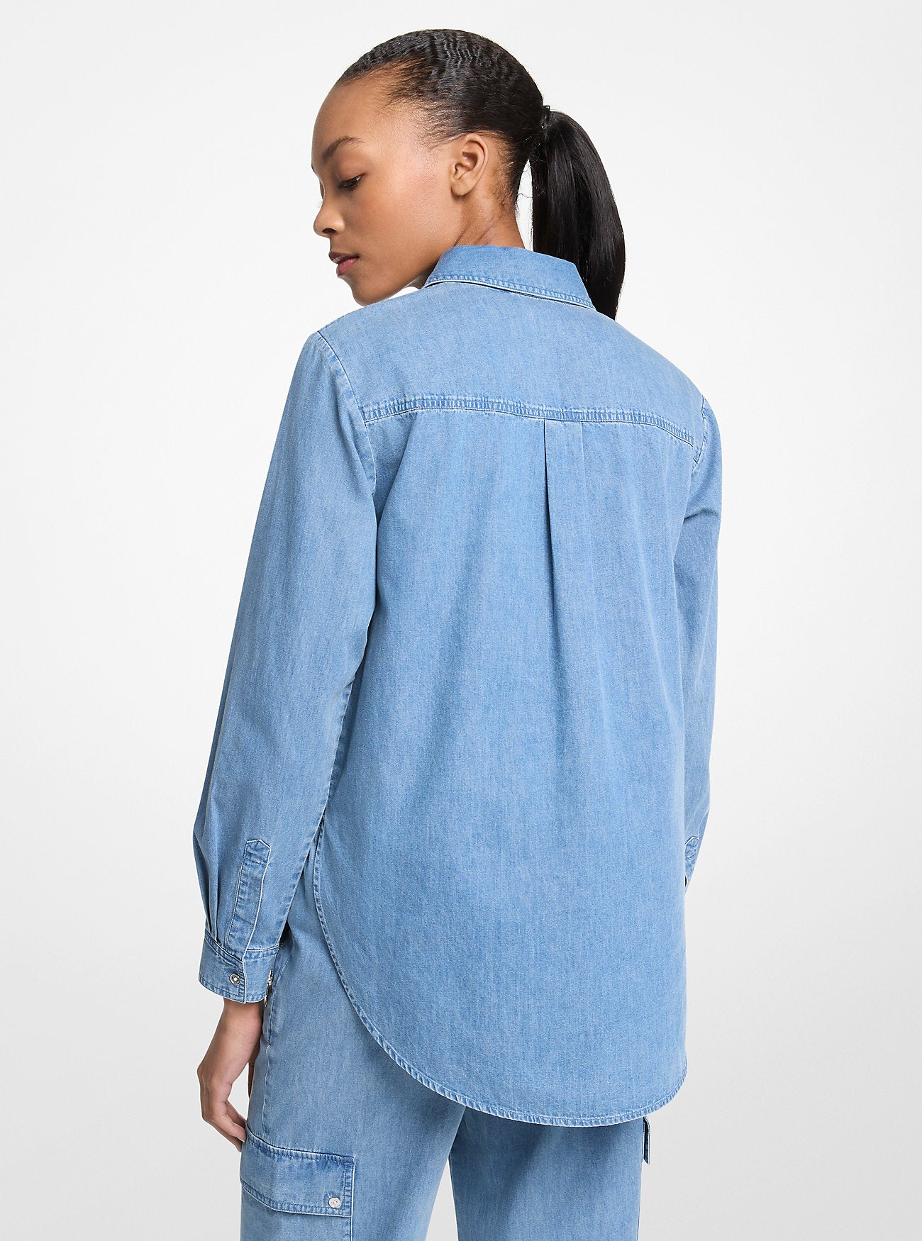 Denim Pullover Top ANGEL BLUE WASH