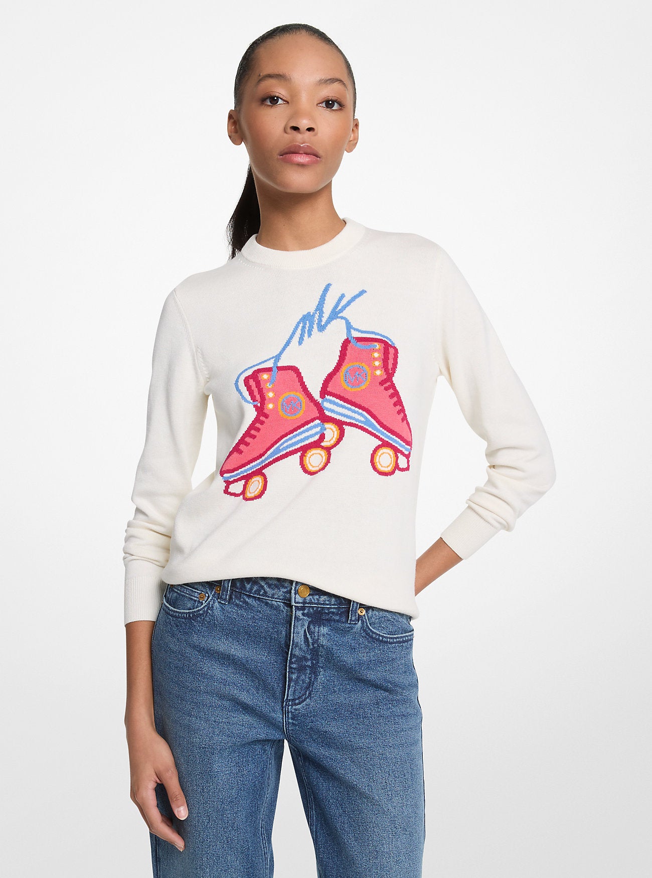 Graphic Knit Sweater BONE