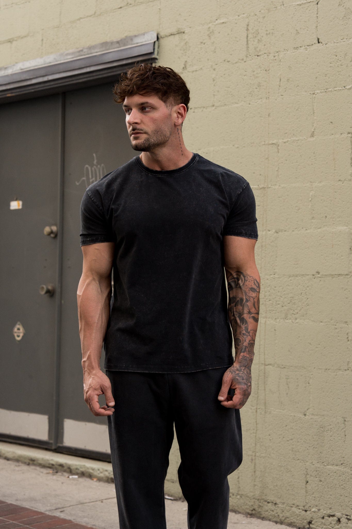 YoungLA 4148 - Elevated Essentials - Fitted Tee 'Black Wash'