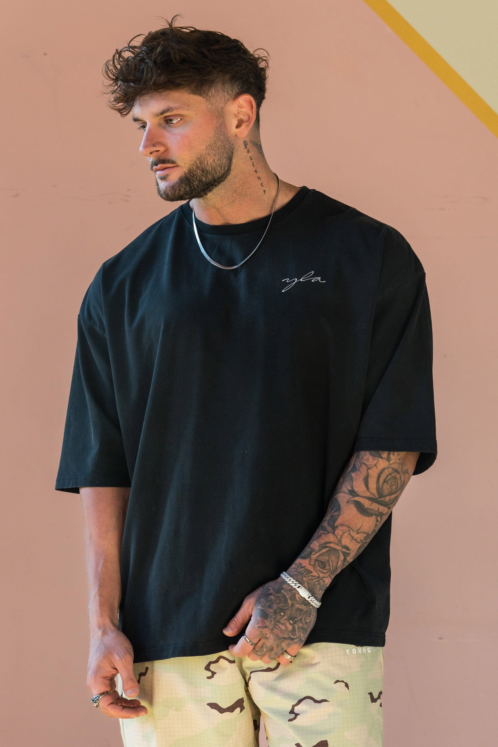 YoungLA 464 Skyline Super Sized Tees 'Black Wash'