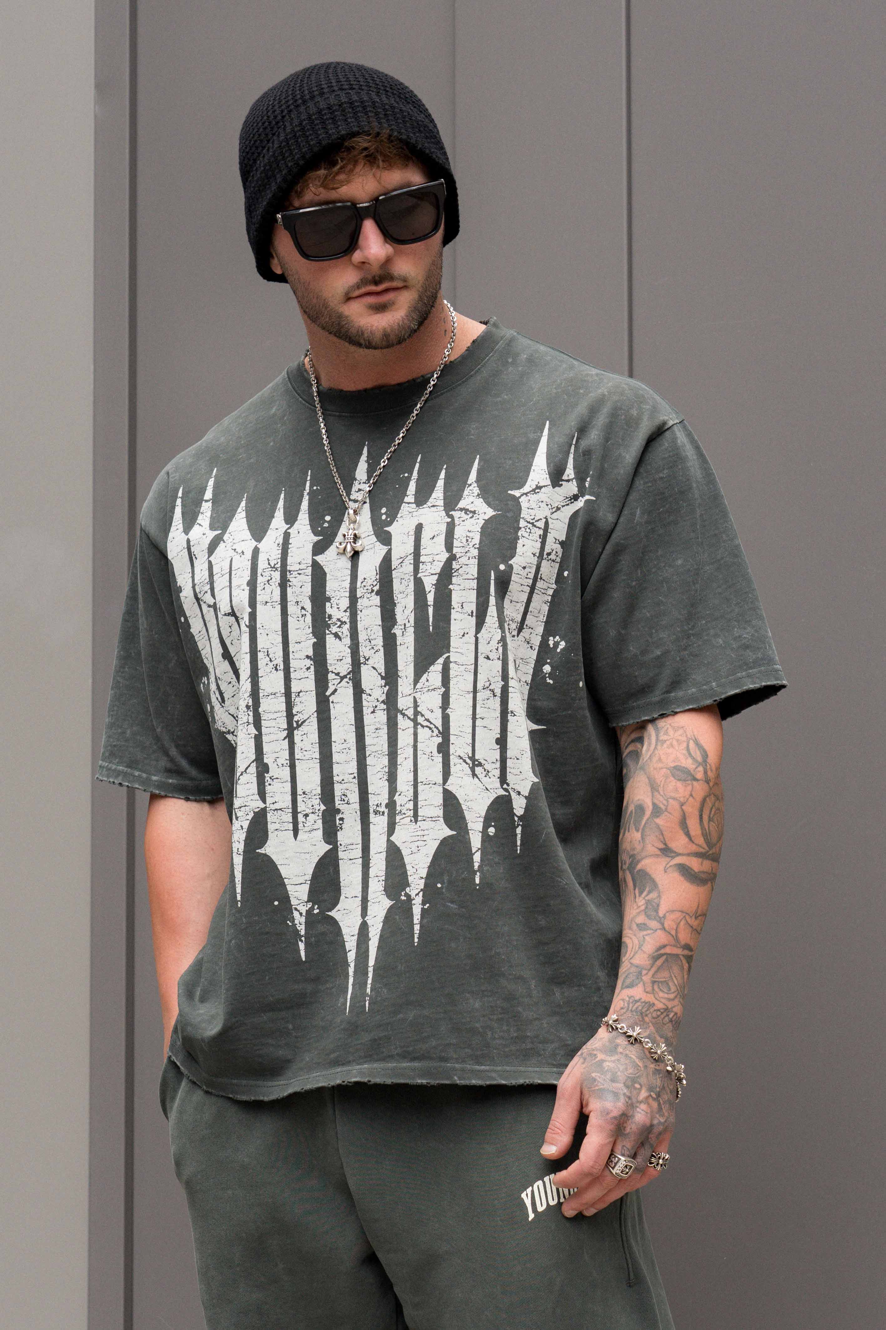 YoungLA 4156 - Revenge Tees 'Dark Green Wash'