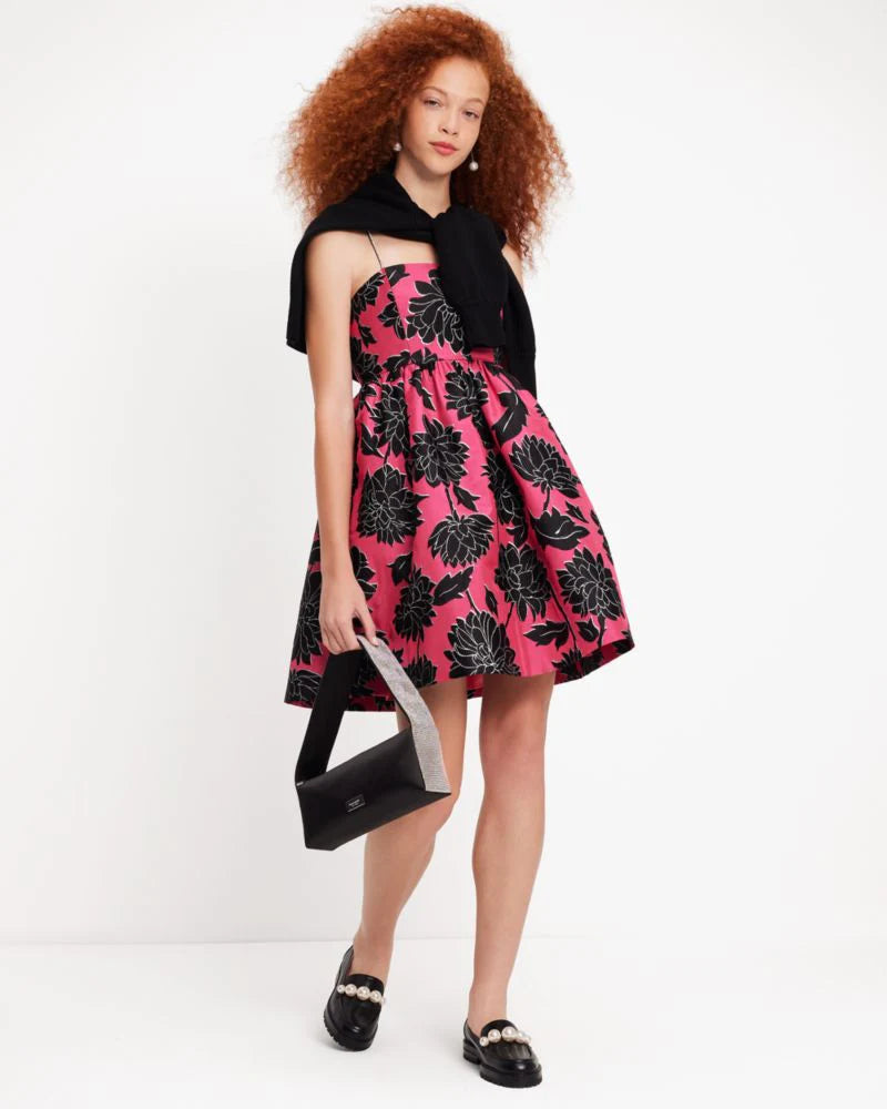 KateSpade Afterparty Crystal Embellished Satin Shoulder Bag Black Multi