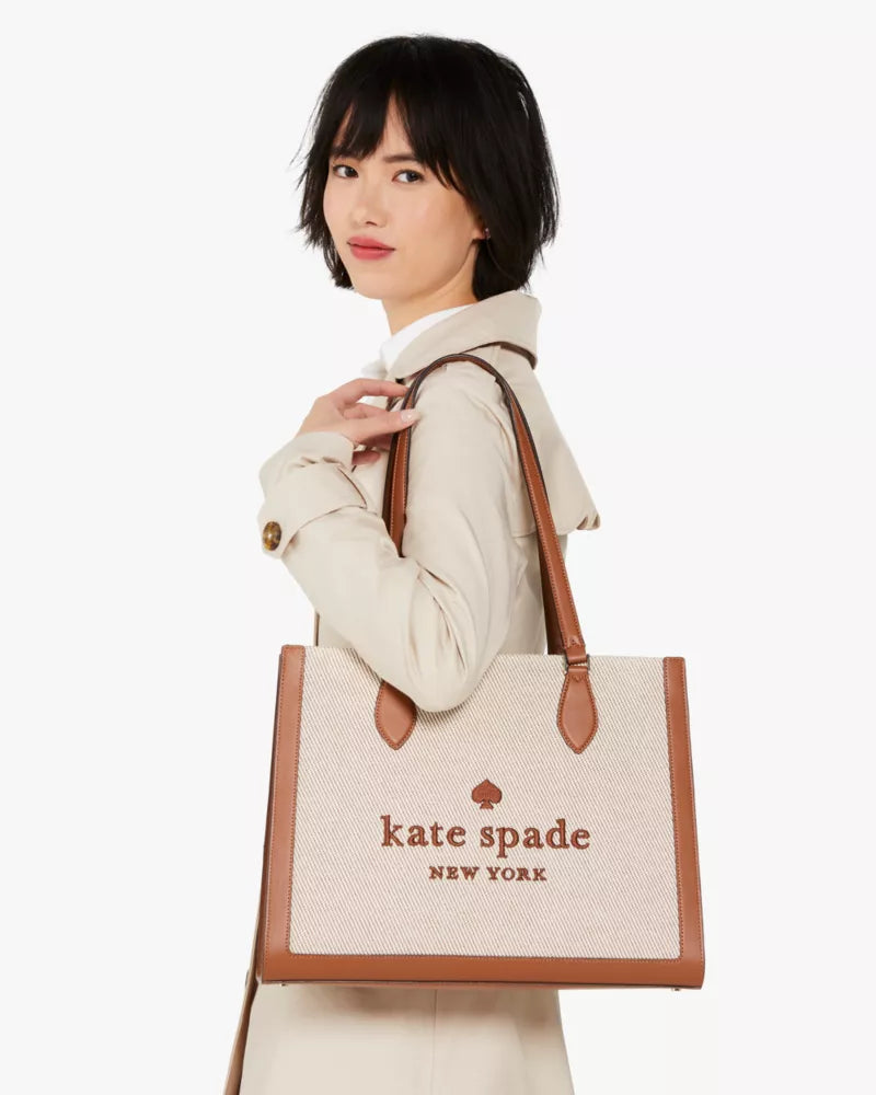 Kate Spade Ellie Canvas Large Tote 'Warm Gingerbread Multi'