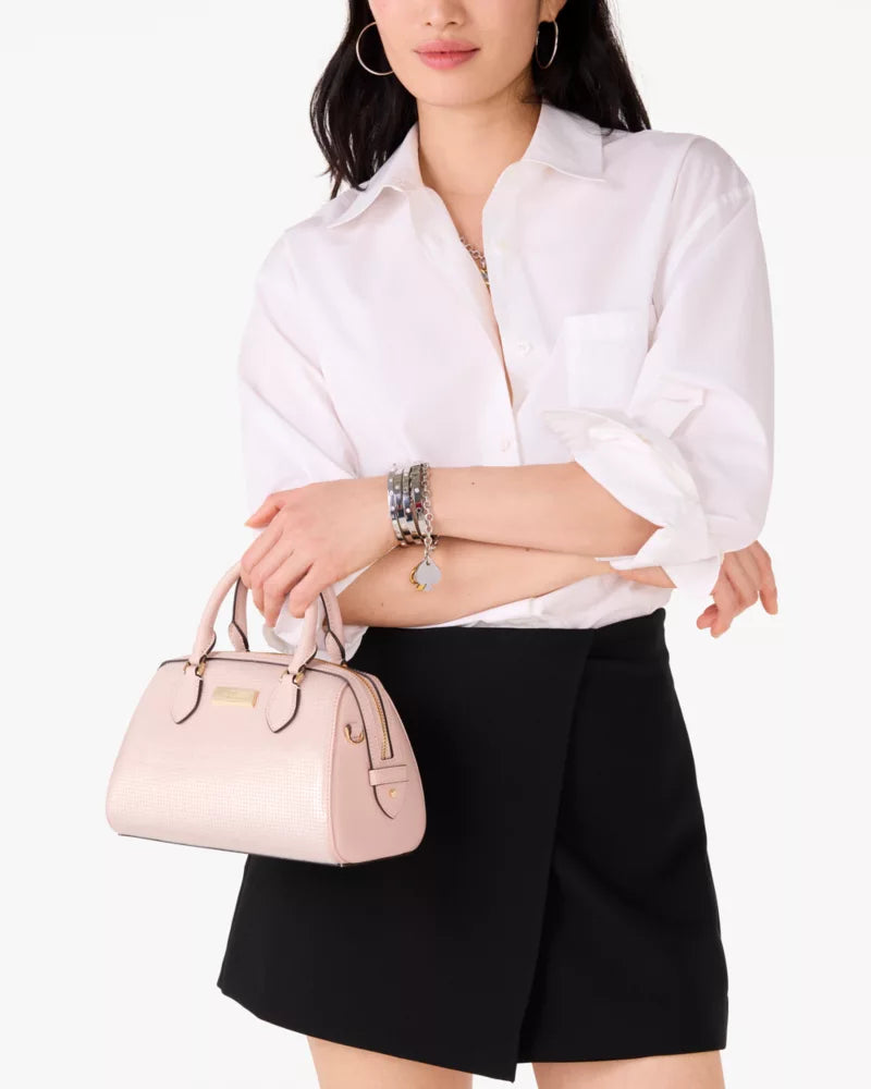 Kate Spade Madison Satin Sequin Small Dolly Duffle 'Rose Smoke'
