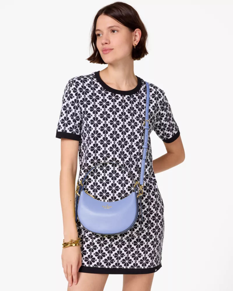 Kate Spade Madison Saffiano Leather Crescent Shoulder Bag 'Frosted Blueberry'
