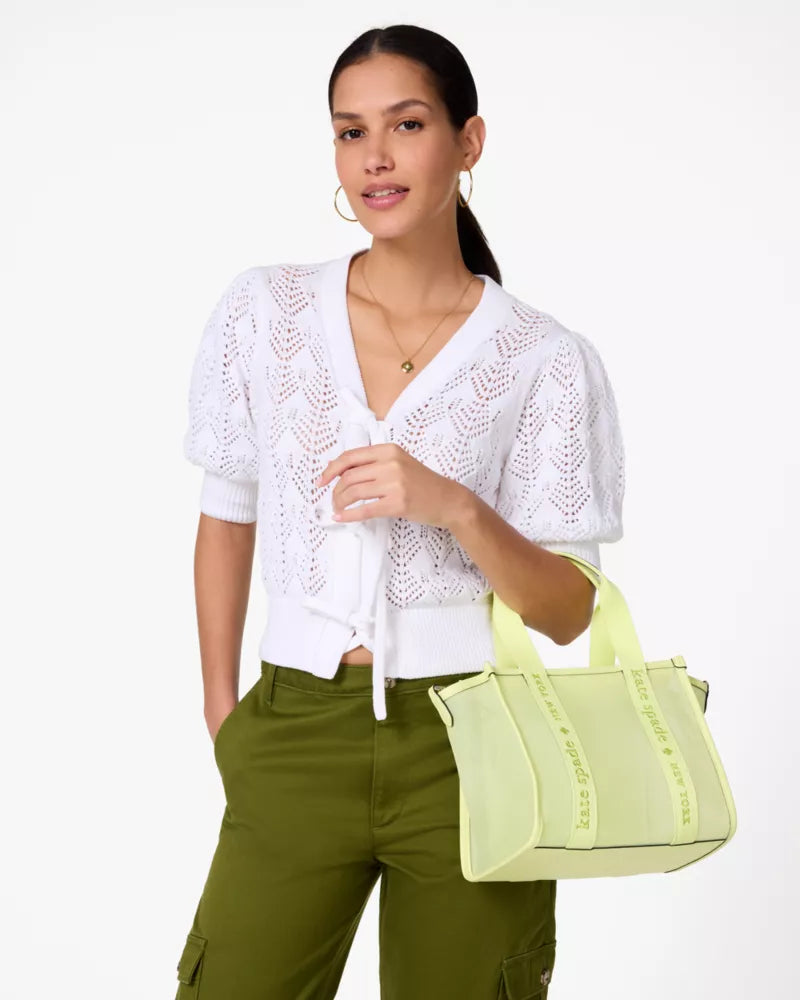 Kate Spade Kip Mesh Small Tote 'Melon Rind'