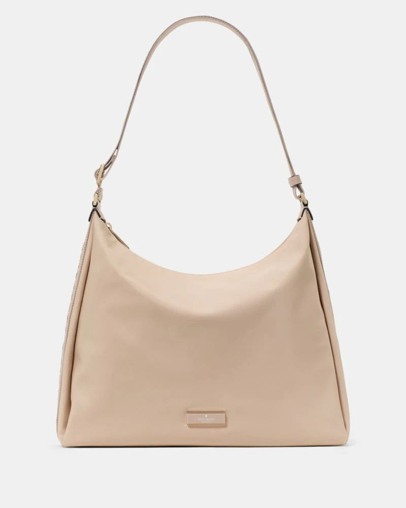 KateSpade Carter Nylon Large Convertible Crossbody Warm Beige