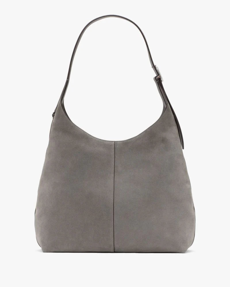 KateSpade 454 Suede Large Shoulder Bag Hare Grey
