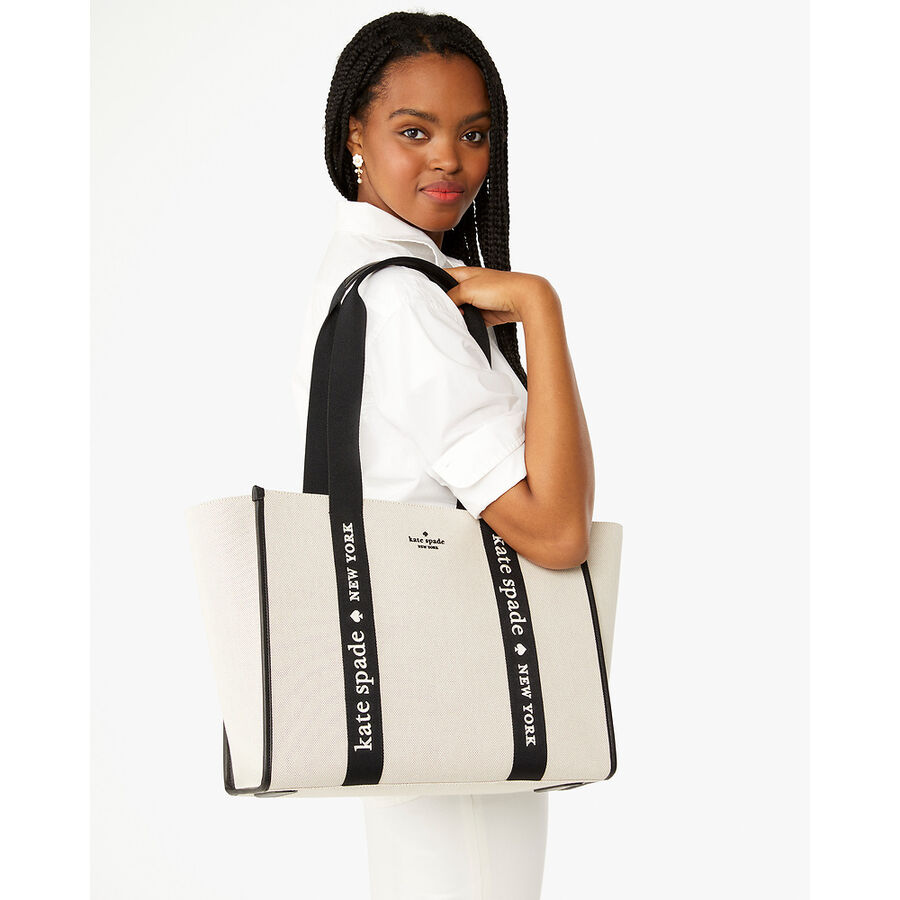 Kate Spade Kip Canvas Large Tote 'Natural Multi'