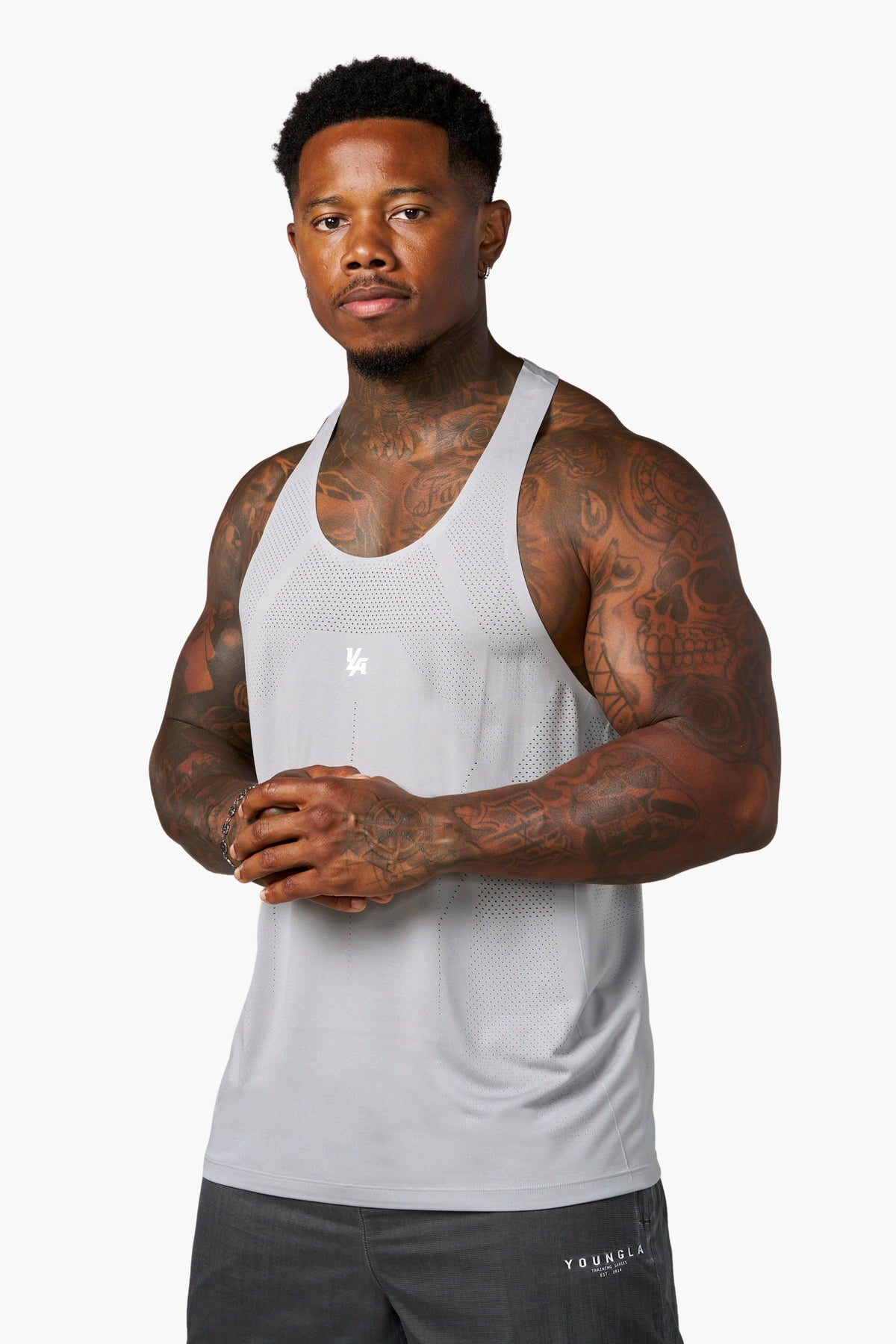 YoungLA 3039 - Engineered Mesh Tanks 'Light Grey'