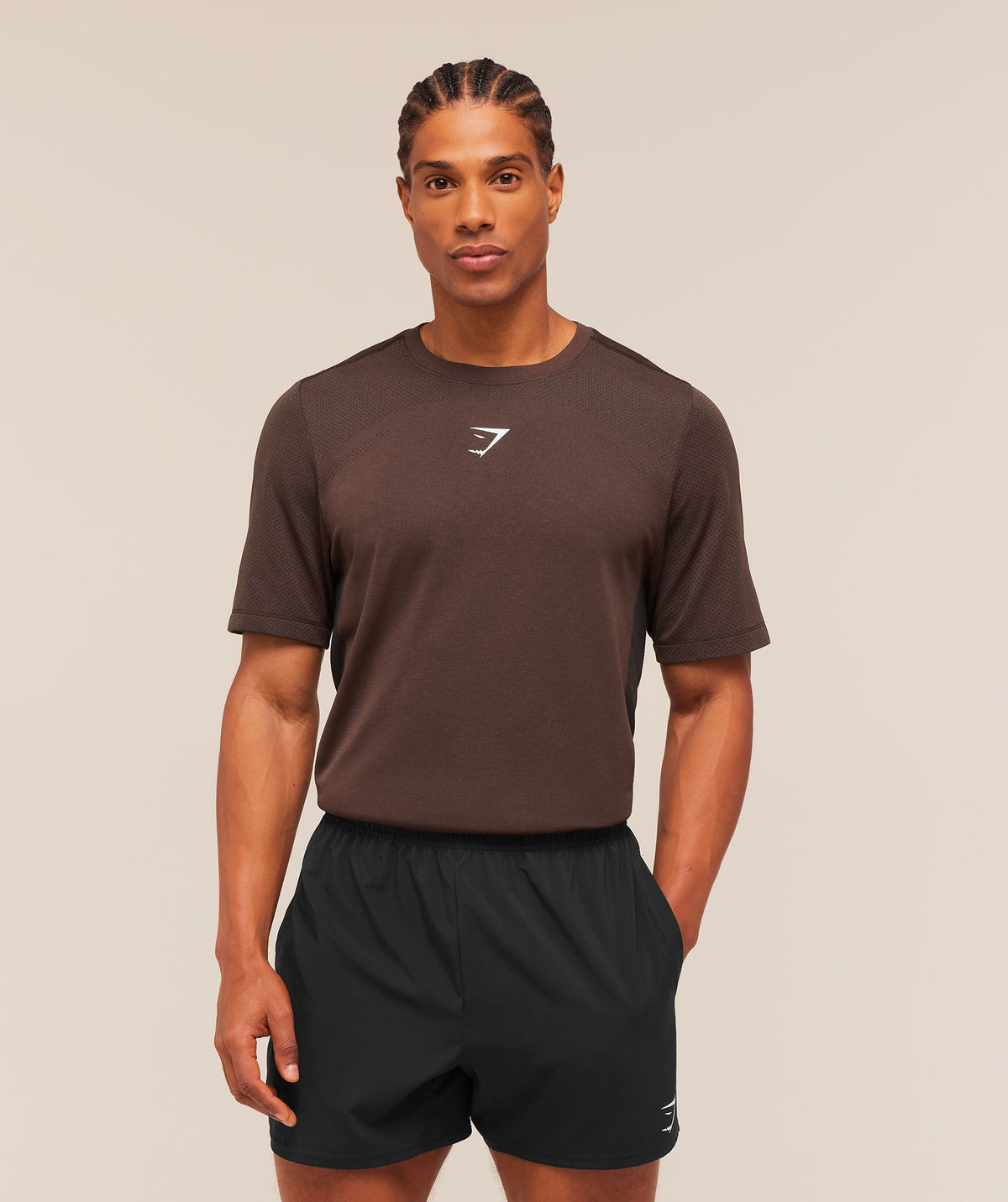 Gymshark Lightweight Seamless T-Shirt 'Espresso Brown Marl'