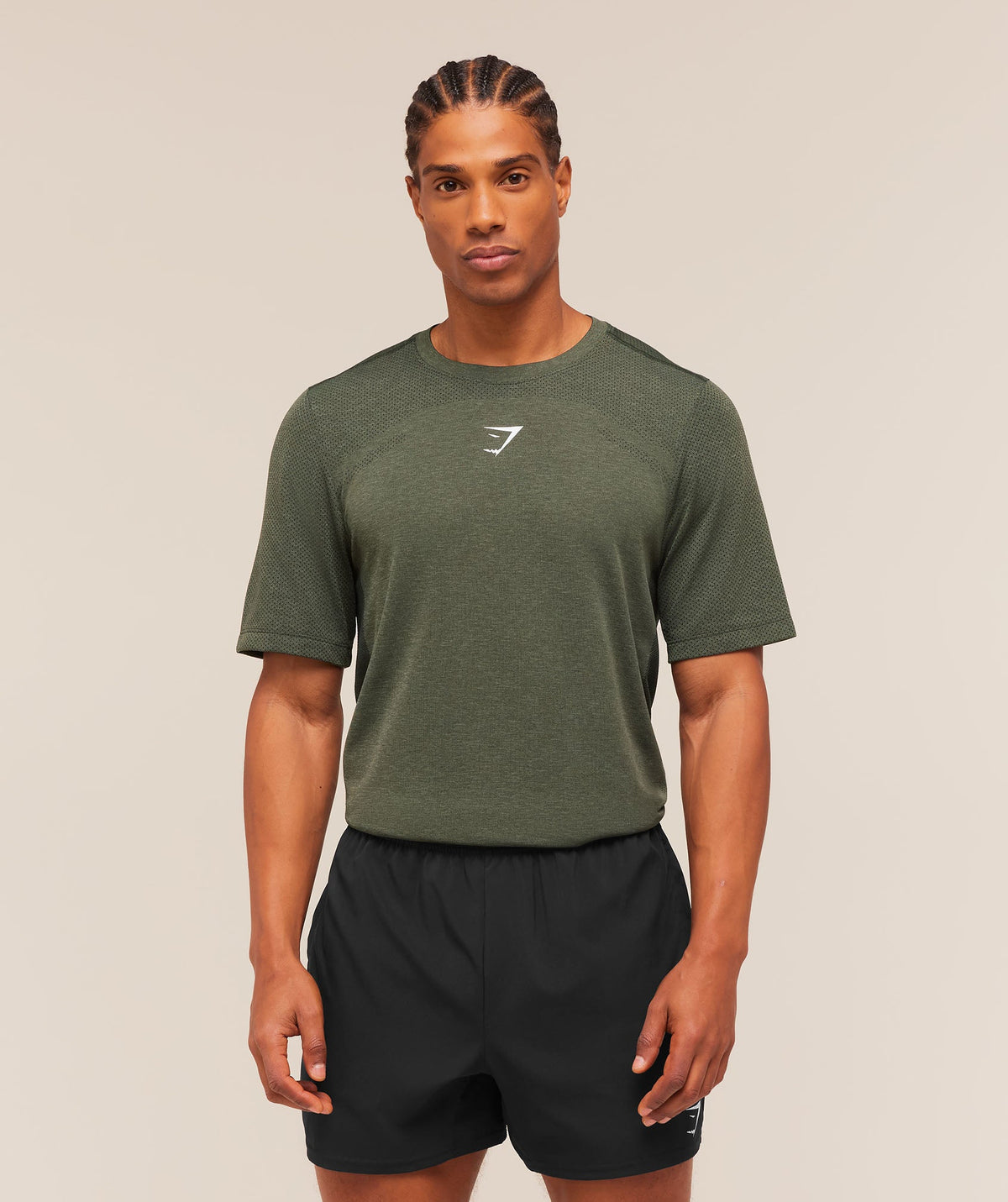 Gymshark Lightweight Seamless T-Shirt 'Strength Green Marl'
