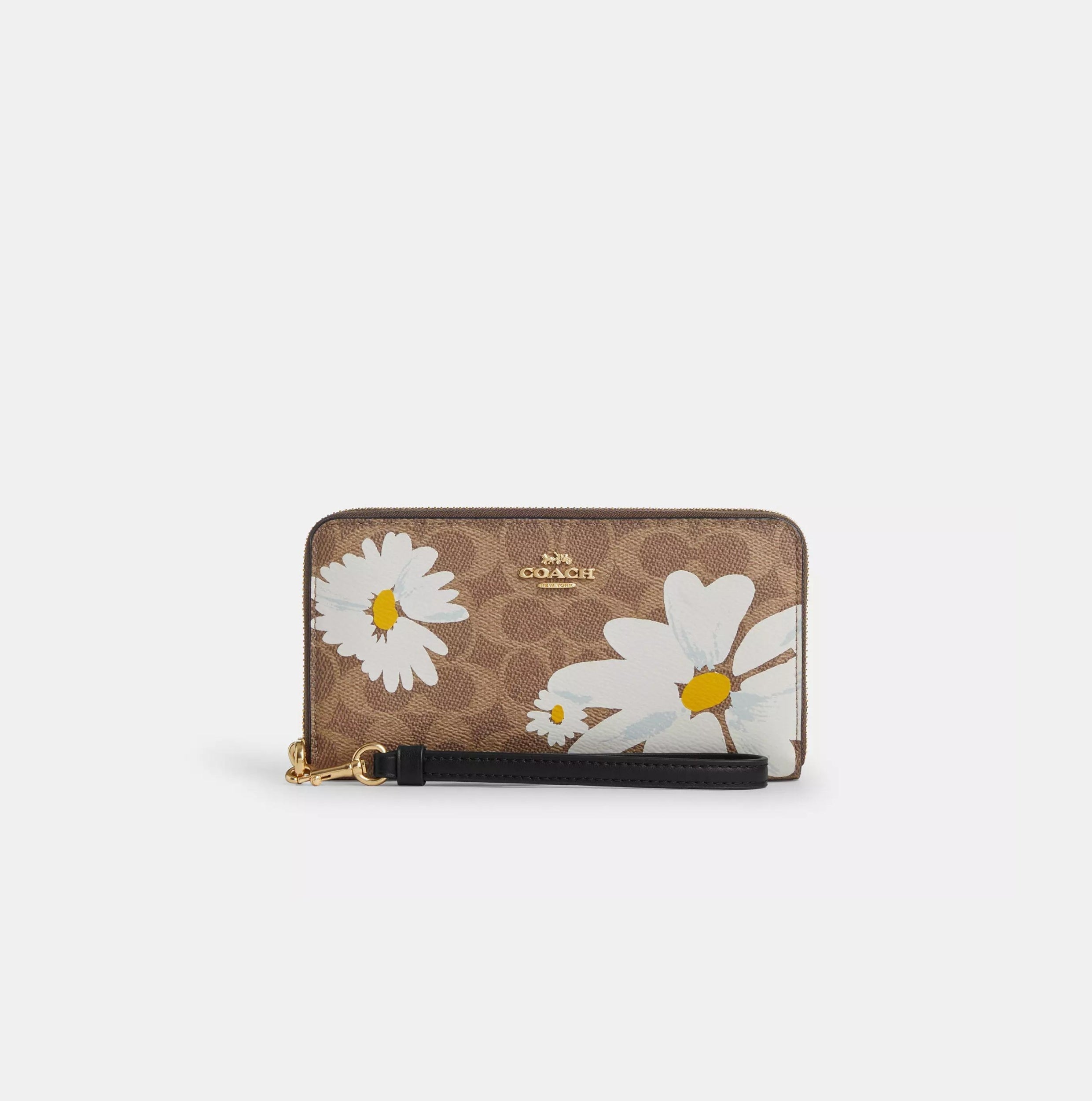 Long Zip Around Wallet In Signature Canvas With Floral Print