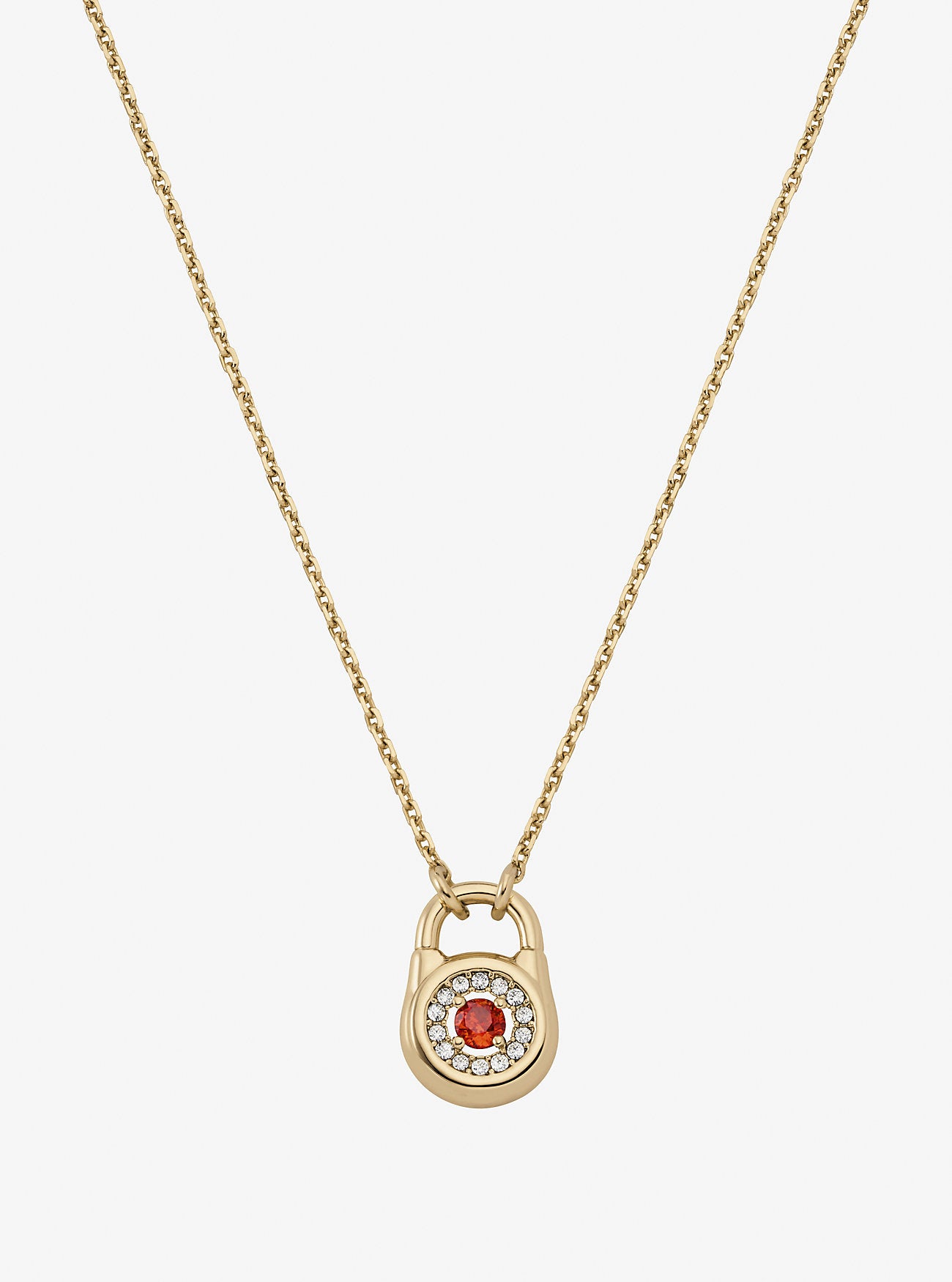 Pavé Lock Necklace GOLD