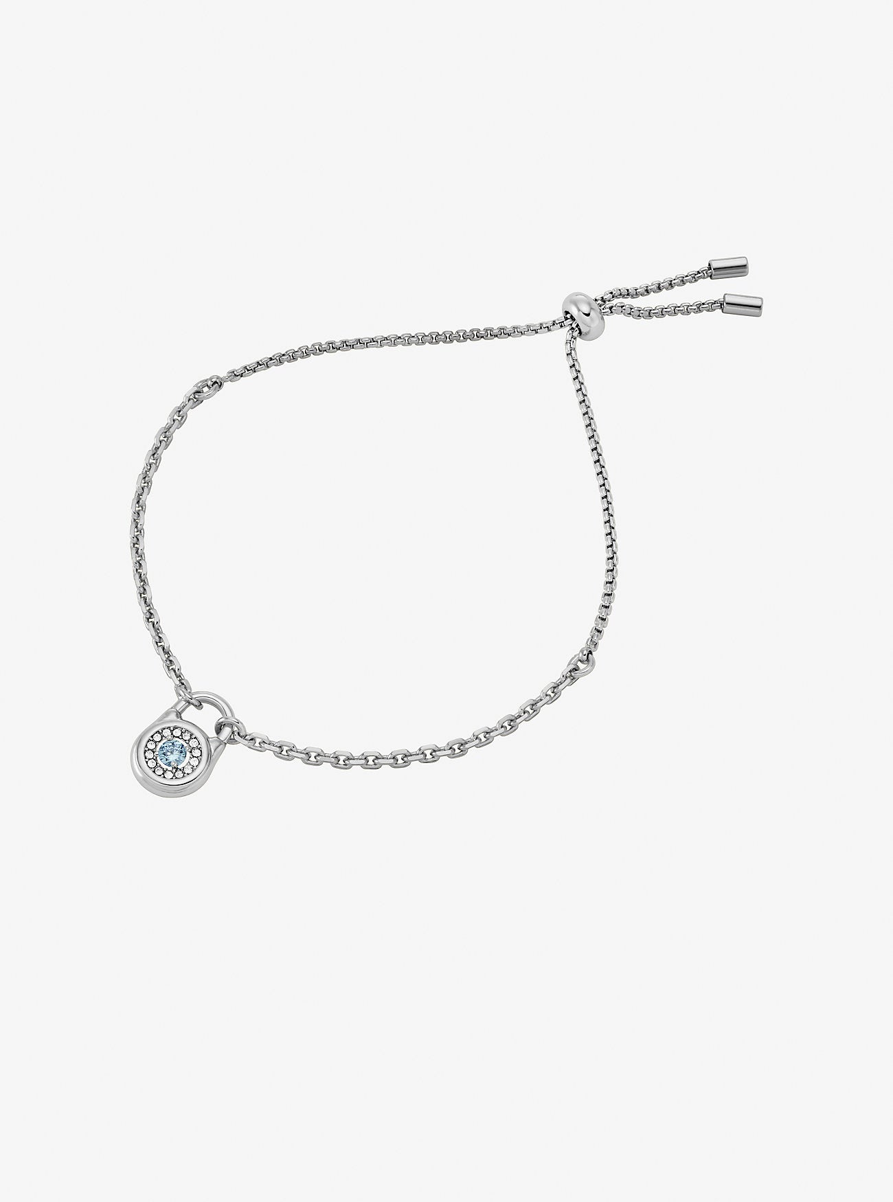 Pavé Lock Slider Bracelet SILVER