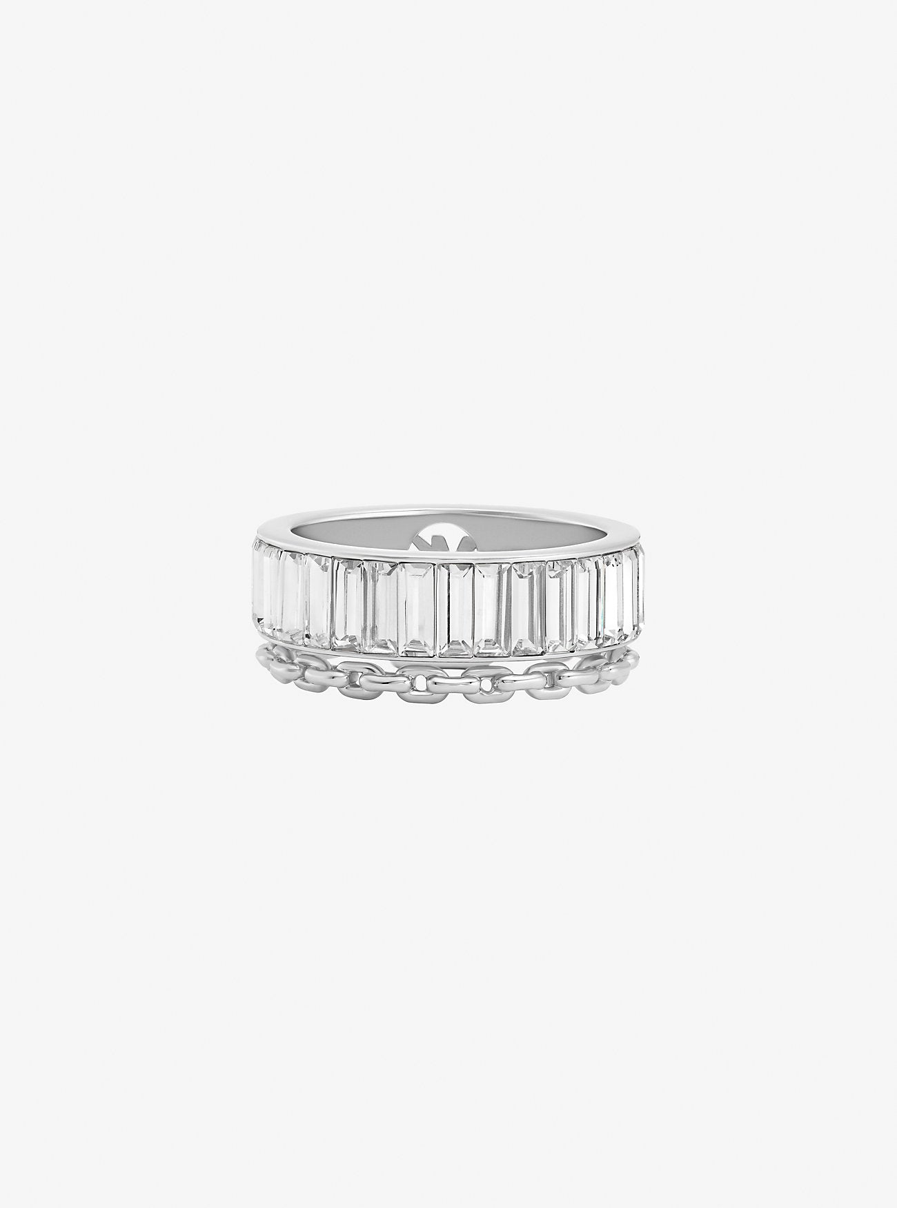 Cubic Zirconia Double Layered Ring SILVER