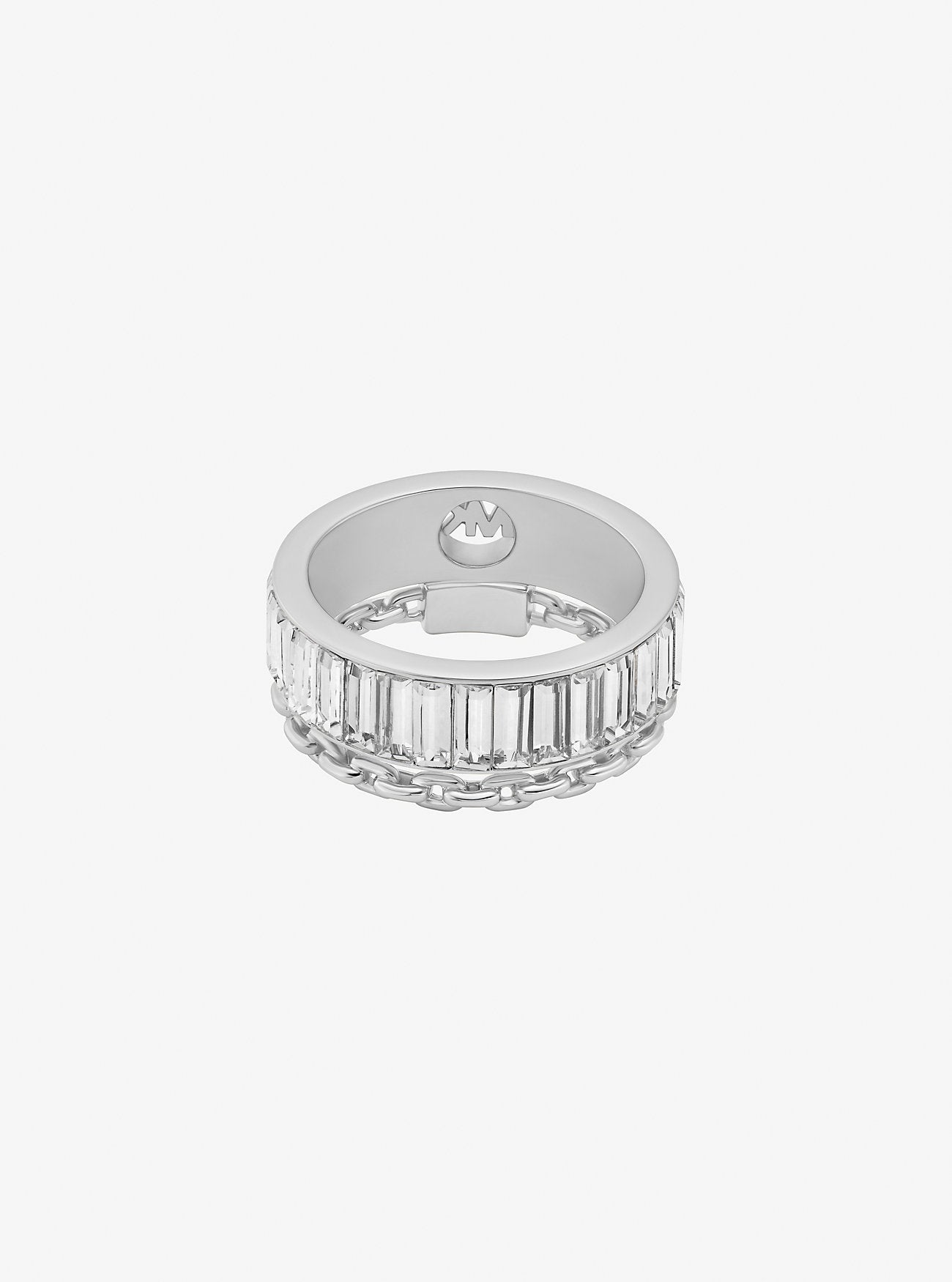 Cubic Zirconia Double Layered Ring SILVER