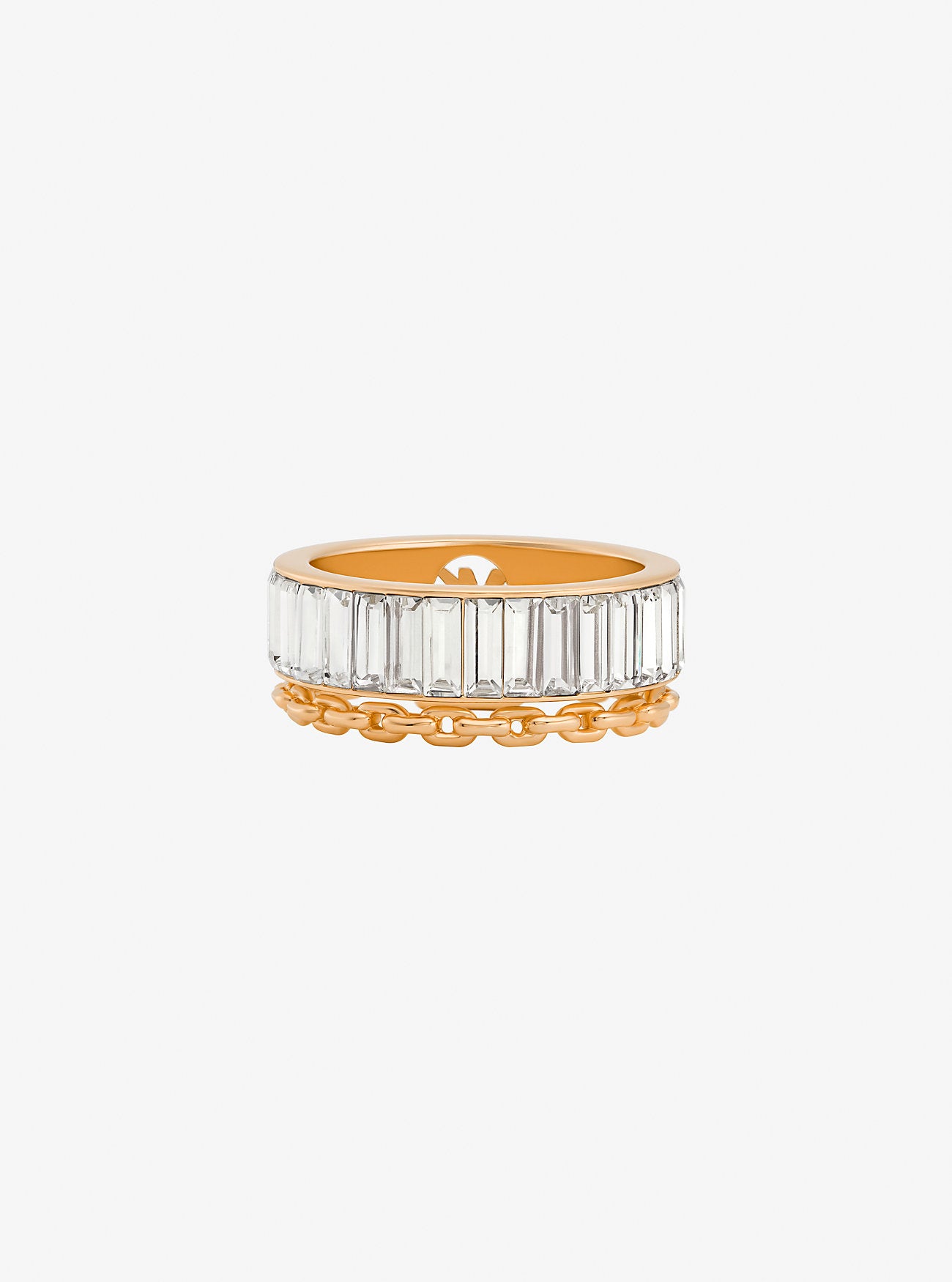 Cubic Zirconia Double Layered Ring GOLD