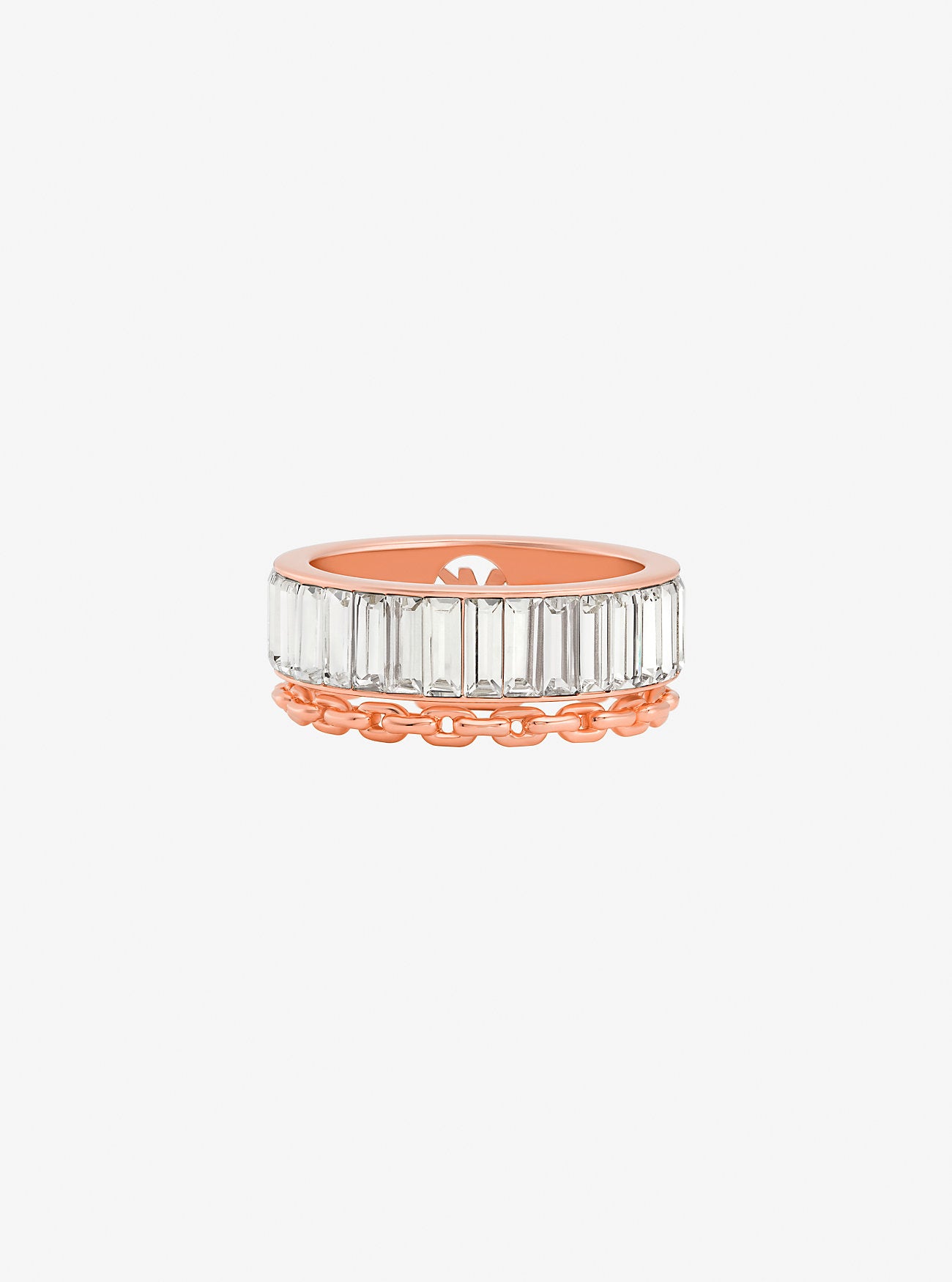 Cubic Zirconia Double Layered Ring ROSE GOLD
