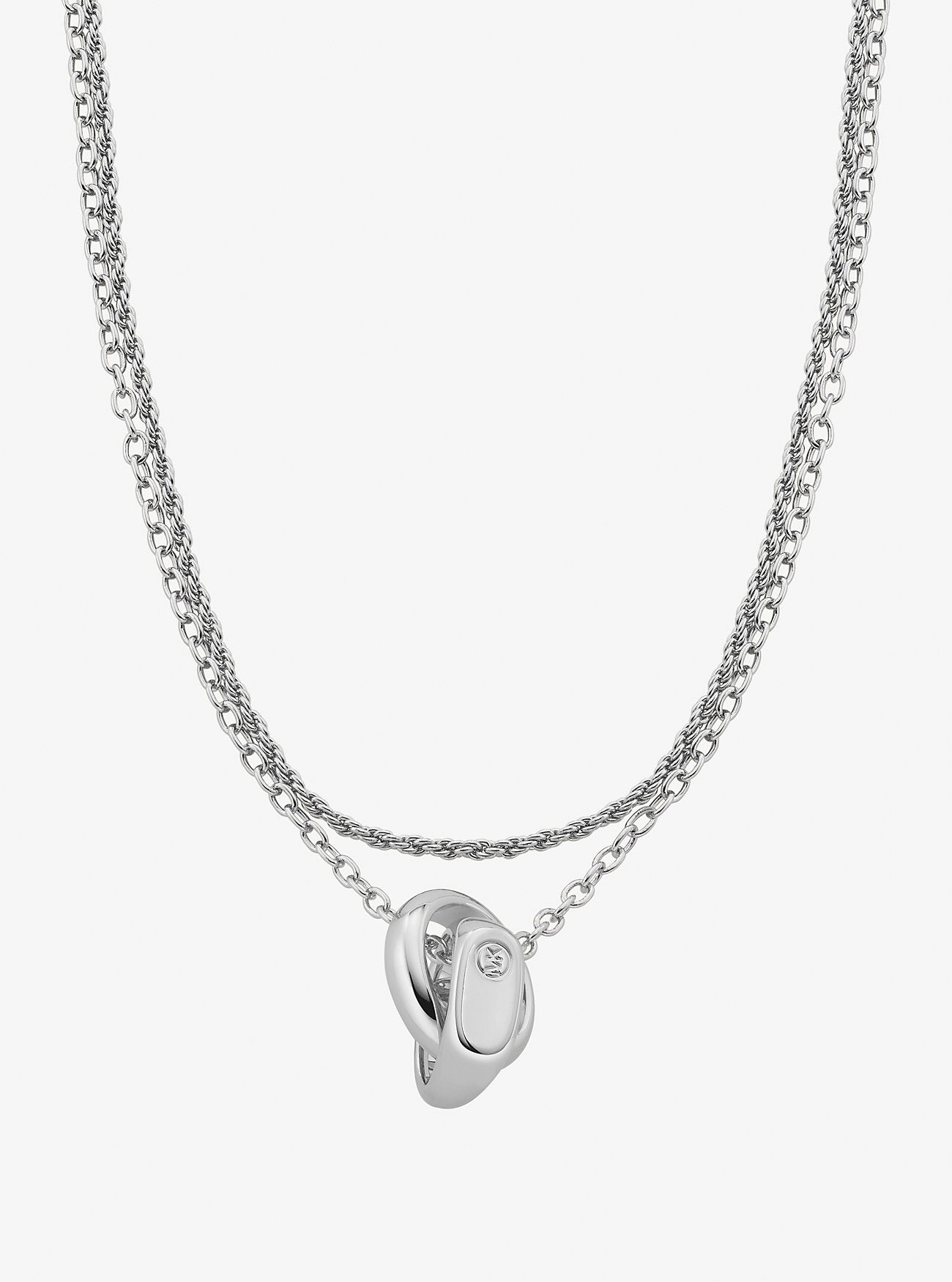 Double Layered Intertwined Necklace SILVER