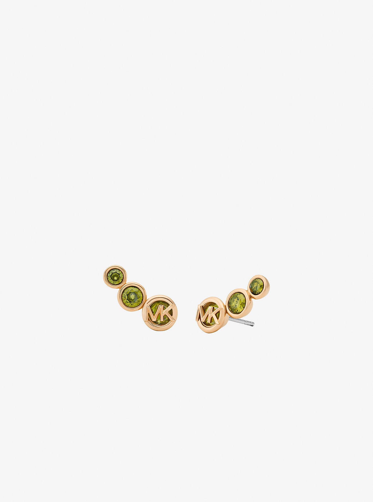 Bezel Cubic Zirconia Crawler Earrings GOLD