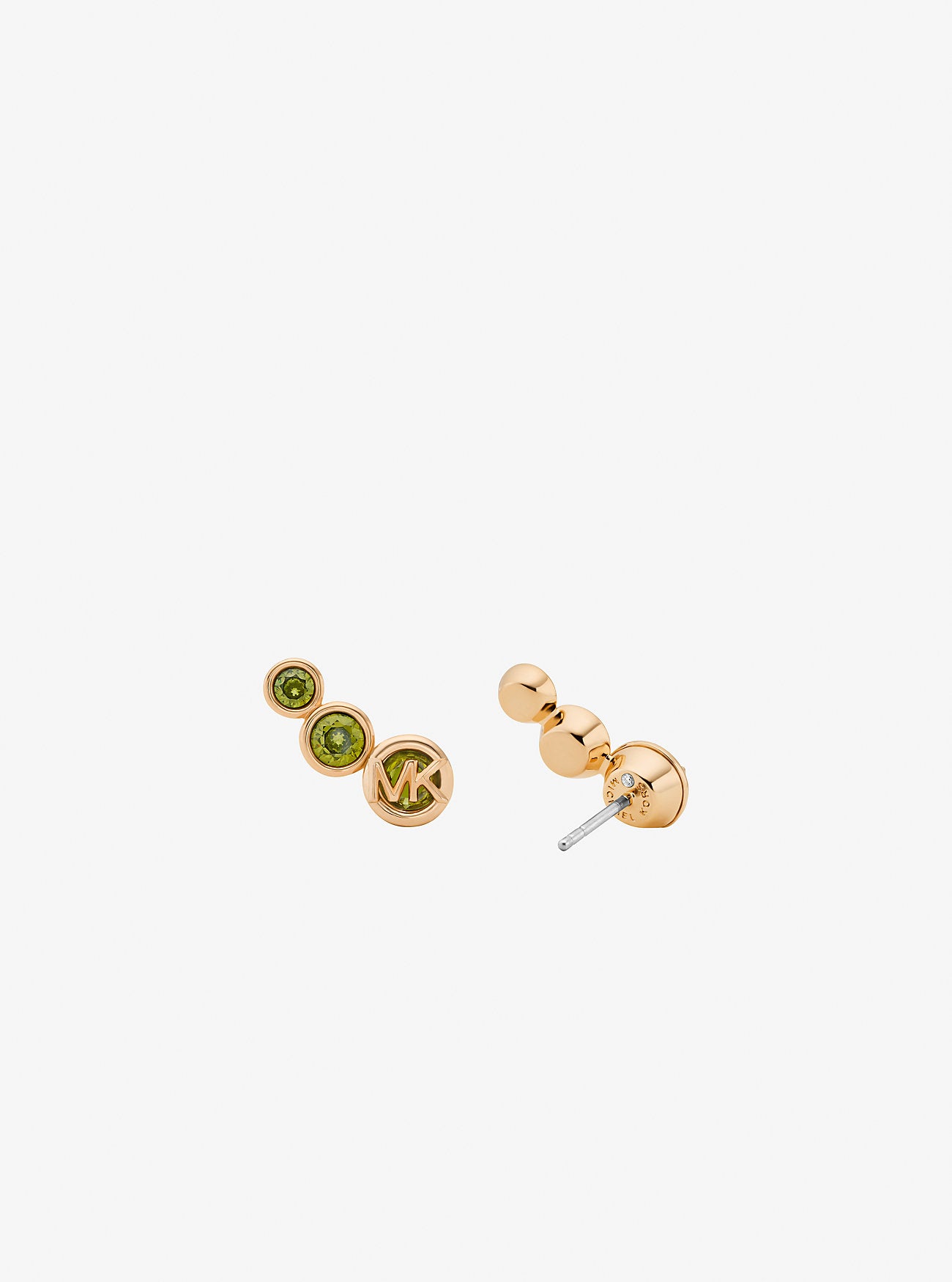 Bezel Cubic Zirconia Crawler Earrings GOLD