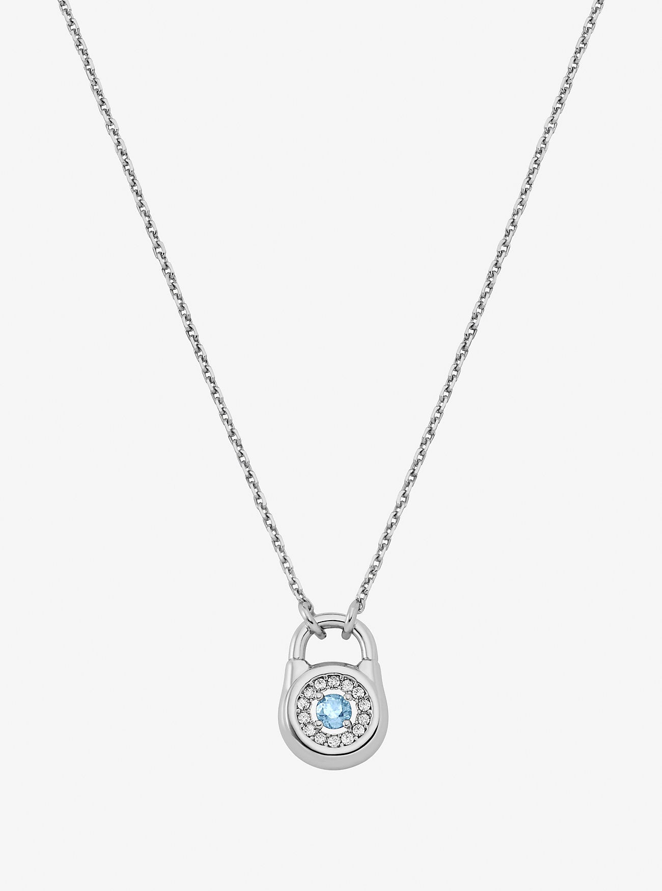 Pavé Lock Necklace SILVER
