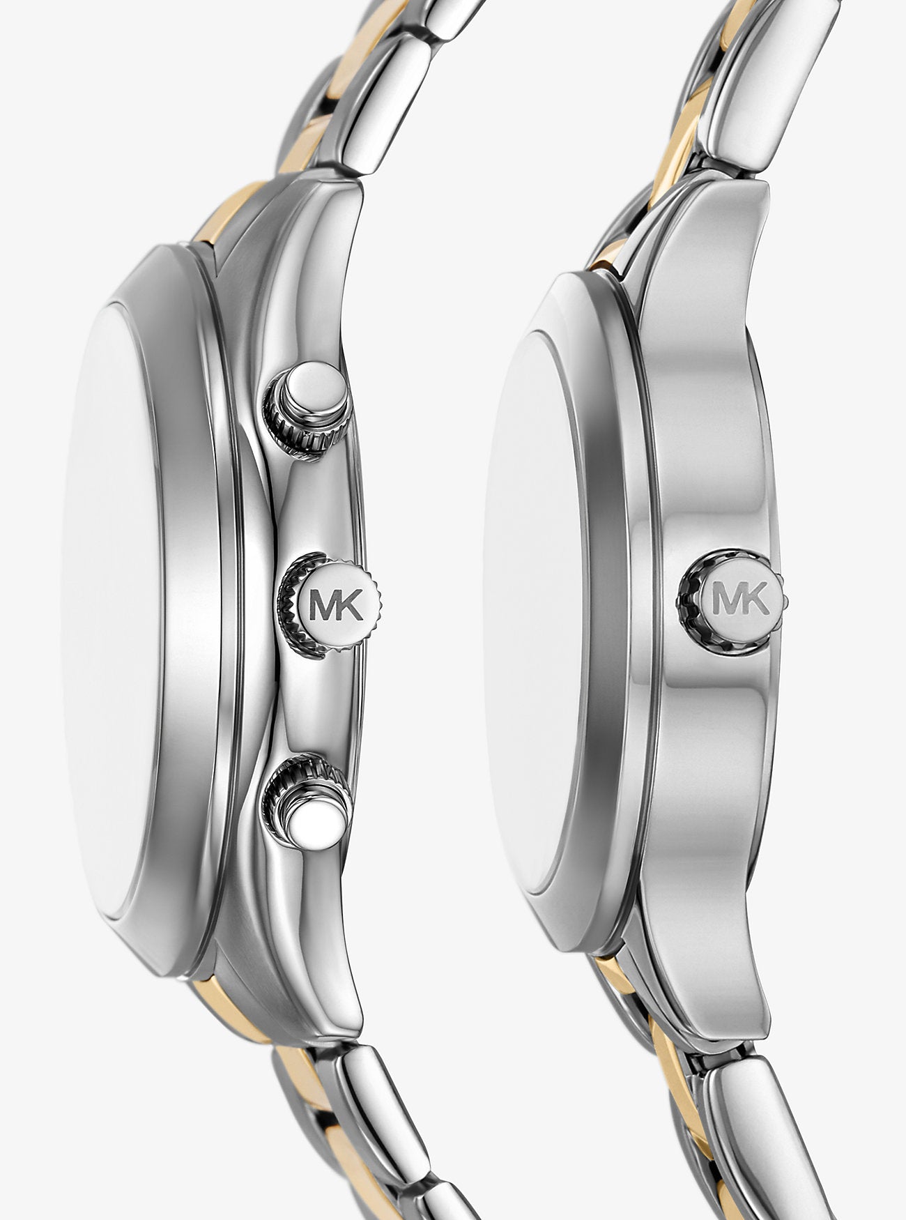 Aspyn His and Hers Pavé Two-Tone Watch Set TWO TONE