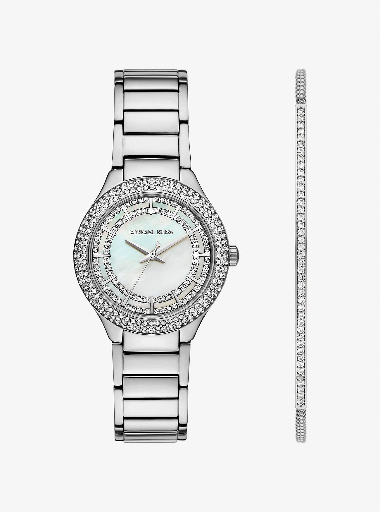 Mini Sylvia Pavé Silver-Tone Watch and Bracelet Gift Set SILVER