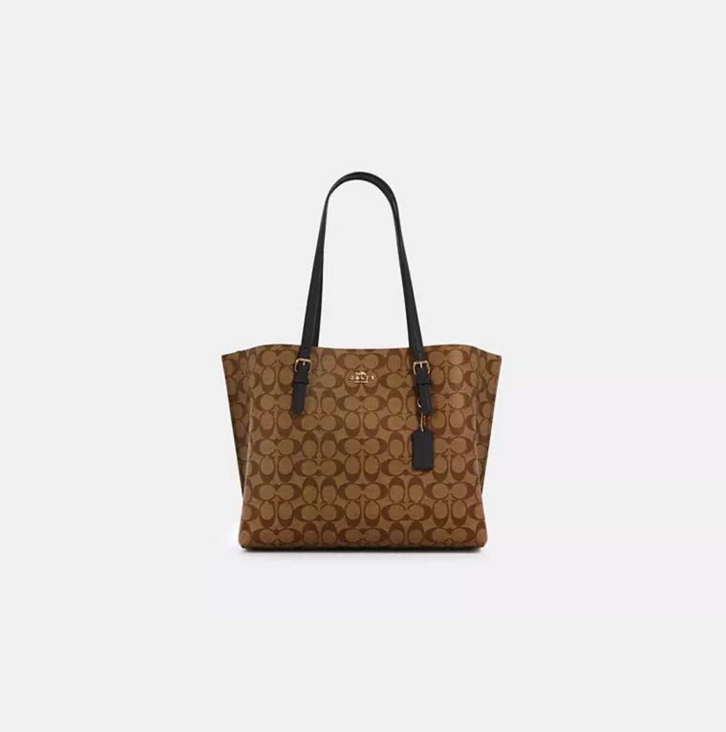 Mollie Tote Bag In Signature Canvas - Gold/Khaki/Black