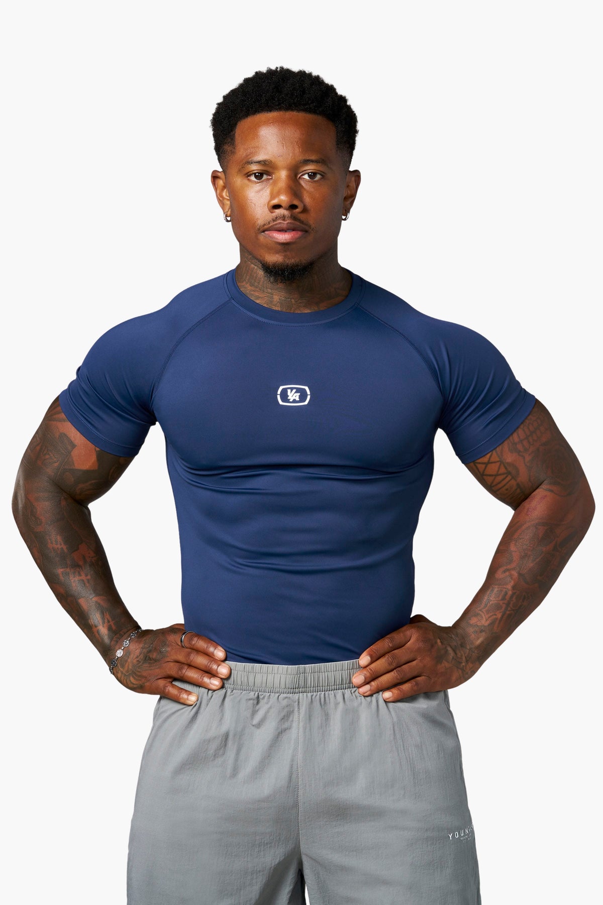 YoungLA 4046 - Form Compression Tees 'Navy'