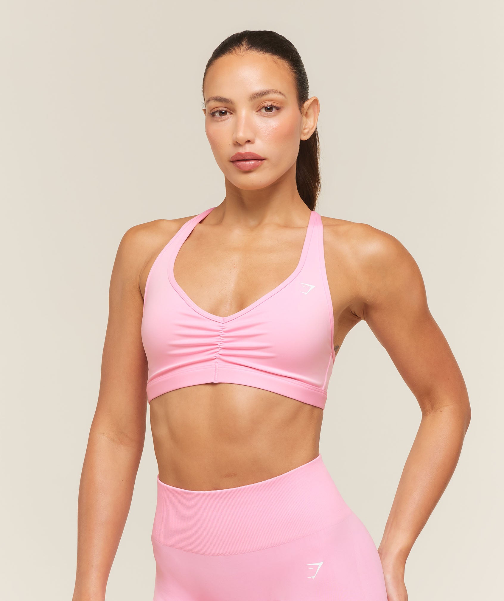 Gymshark Ruched Sports Bra 2.0 'Poise Pink'
