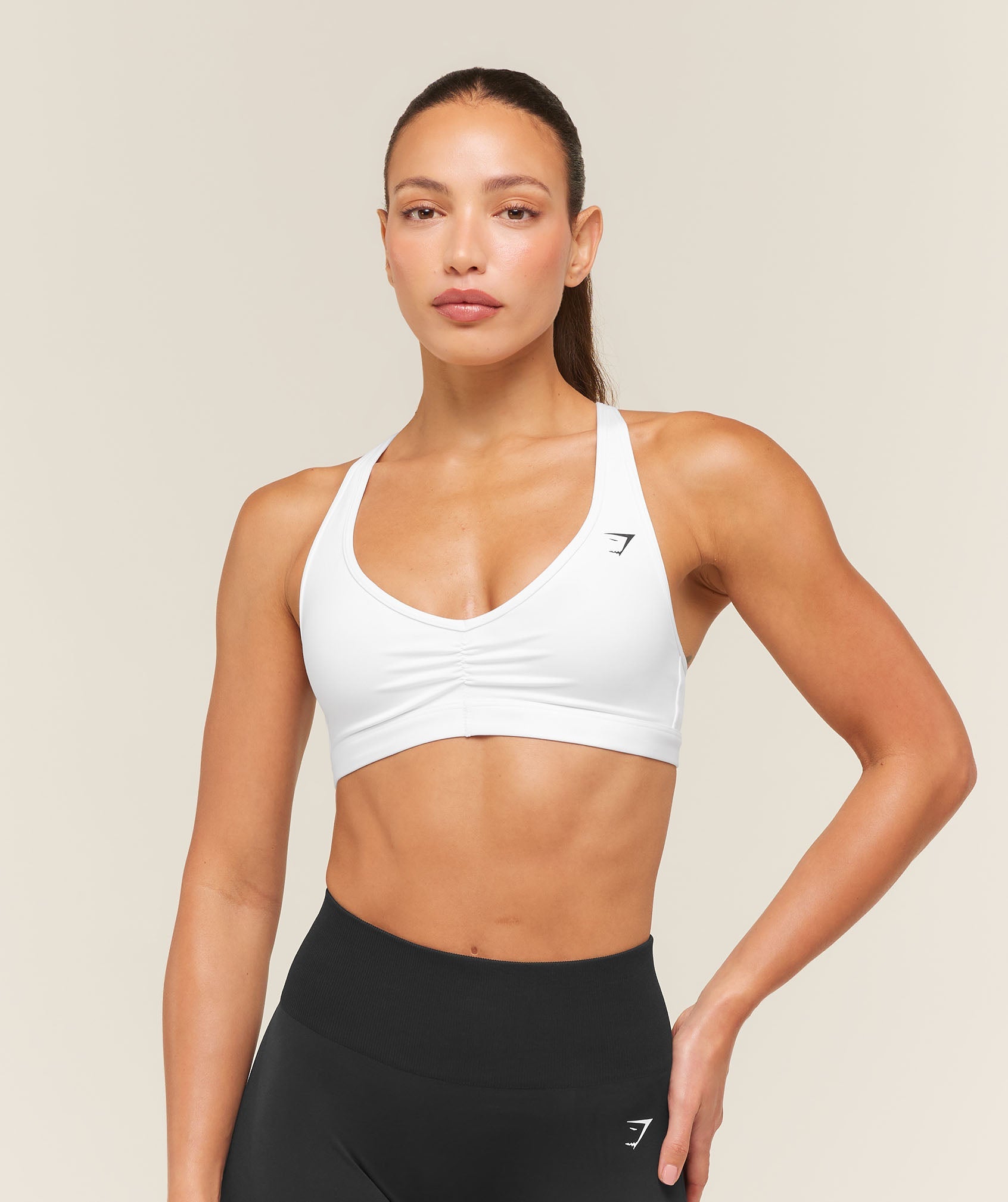 Gymshark Ruched Sports Bra 2.0 'White'
