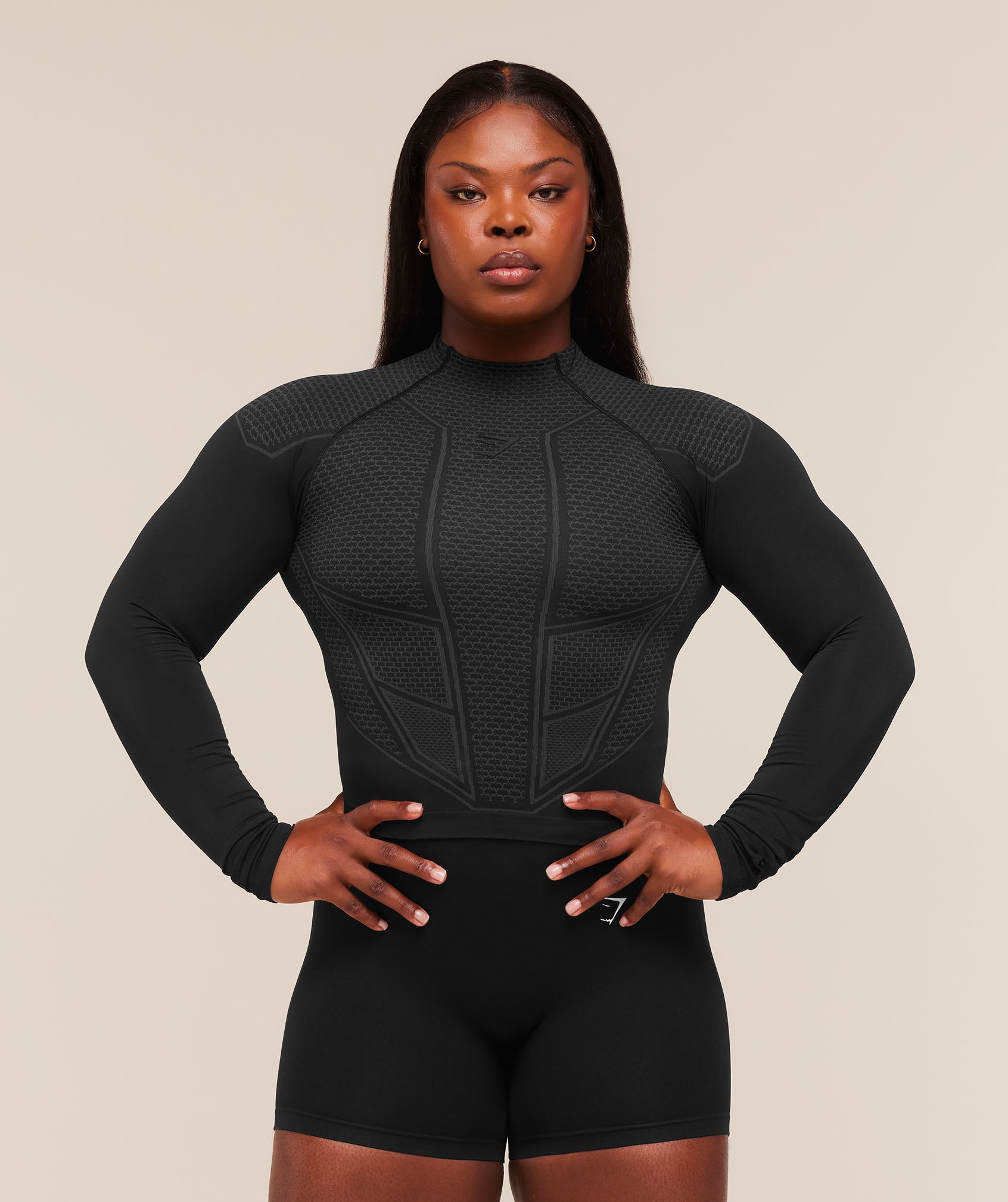 Gymshark Onyx V1 Long Sleeve Top 'Black Onyx Grey'