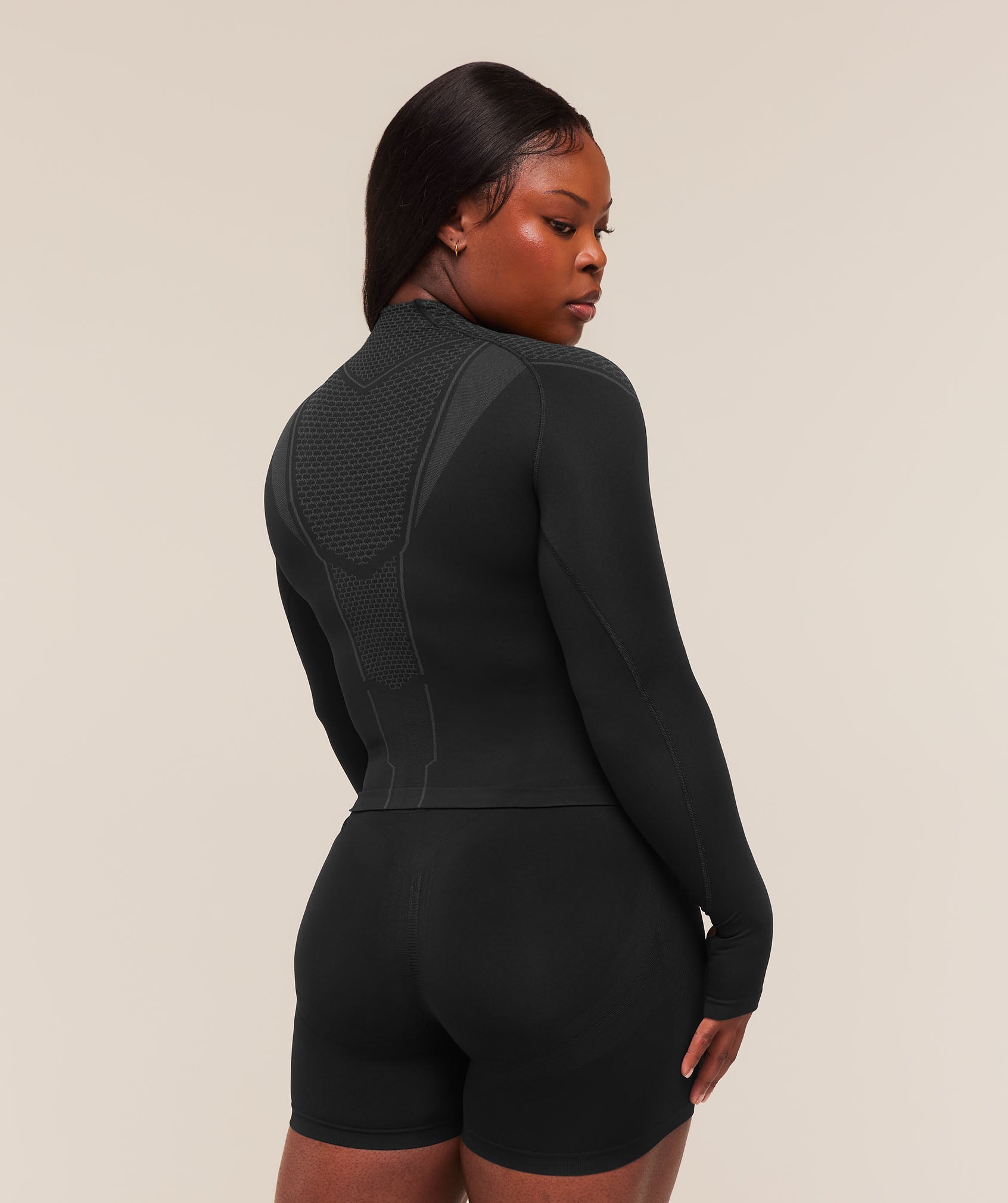 Gymshark Onyx V1 Long Sleeve Top 'Black Onyx Grey Carmine Red'