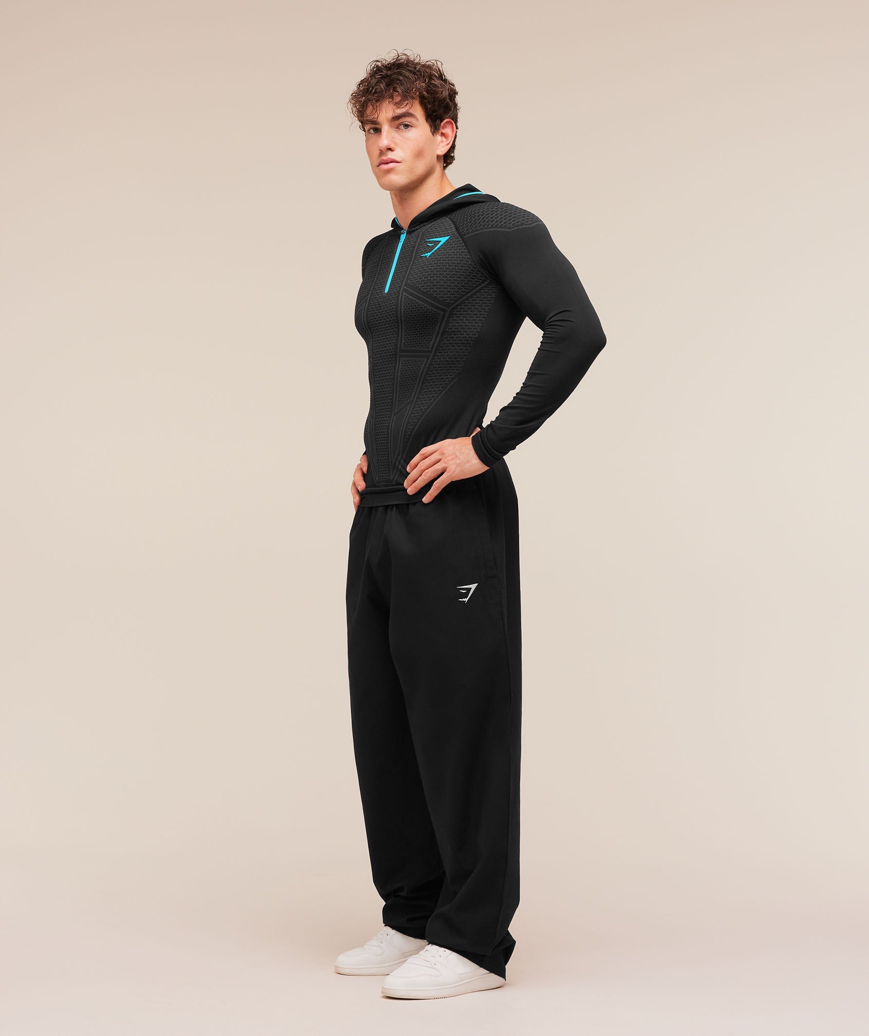 Gymshark Onyx V1 Hoodie 'Black Onyx Grey Brand Blue'